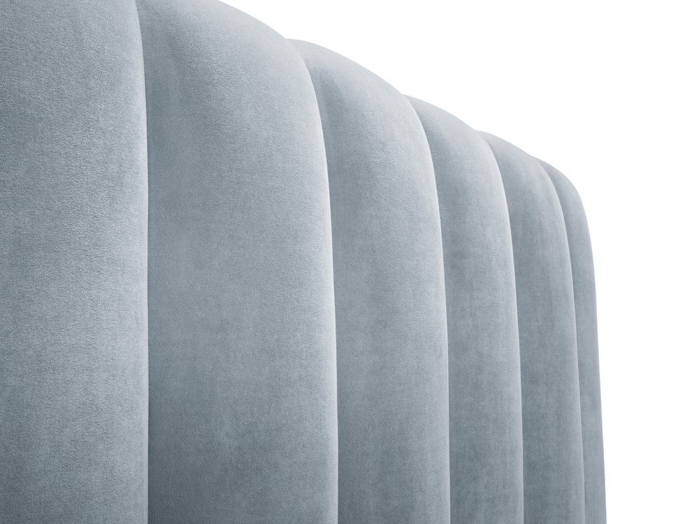 Cosmopolitan Design Stauraumbett mit Kopfteil Palma 140x200 Samt Bluvel Hellblau
