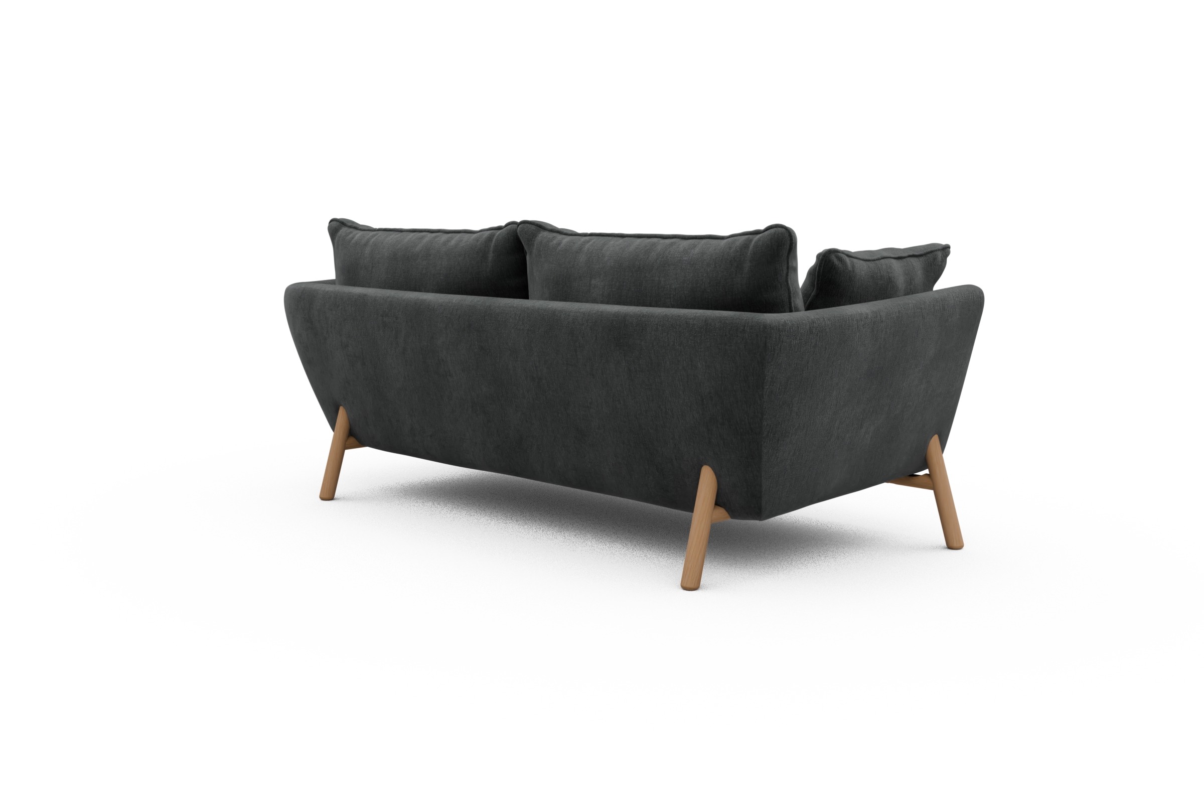 Sofa Emil PREMIUM 2-Sitzer Beinfarbe Eiche Natur Smooth-Deep-Warm-Grey