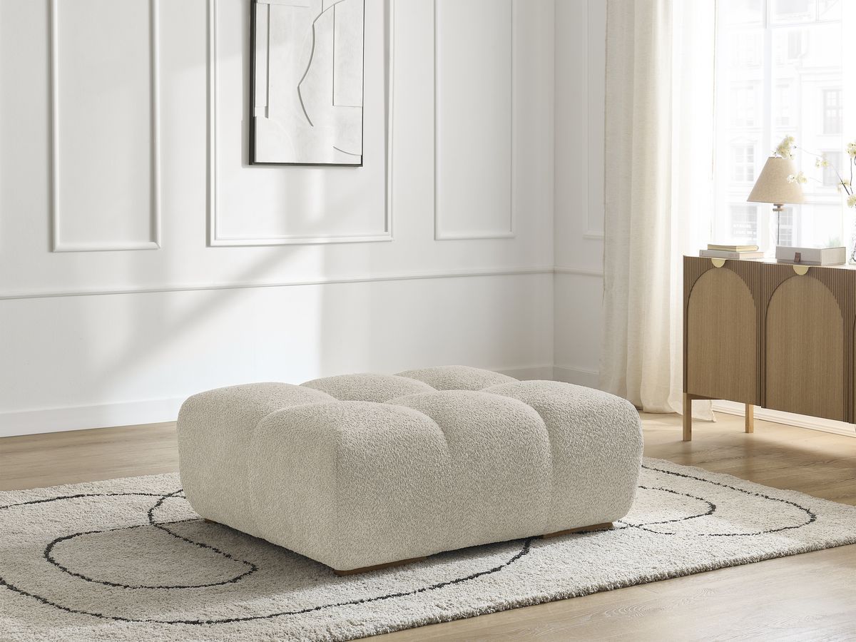 Bobochic Anakin Pouf Bouclé-Stoff Beige
