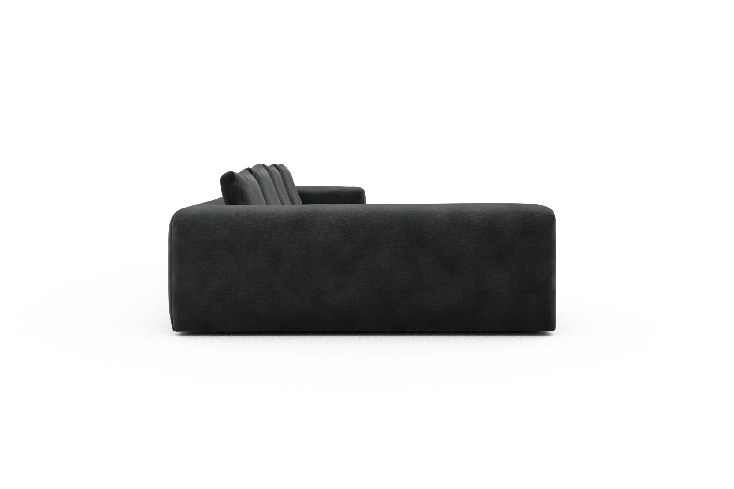 Wohnlandschaft Fred Chaiselongue rechts mit 2-Sitzer und lange Armlehne links Smooth-Deep-Warm-Grey