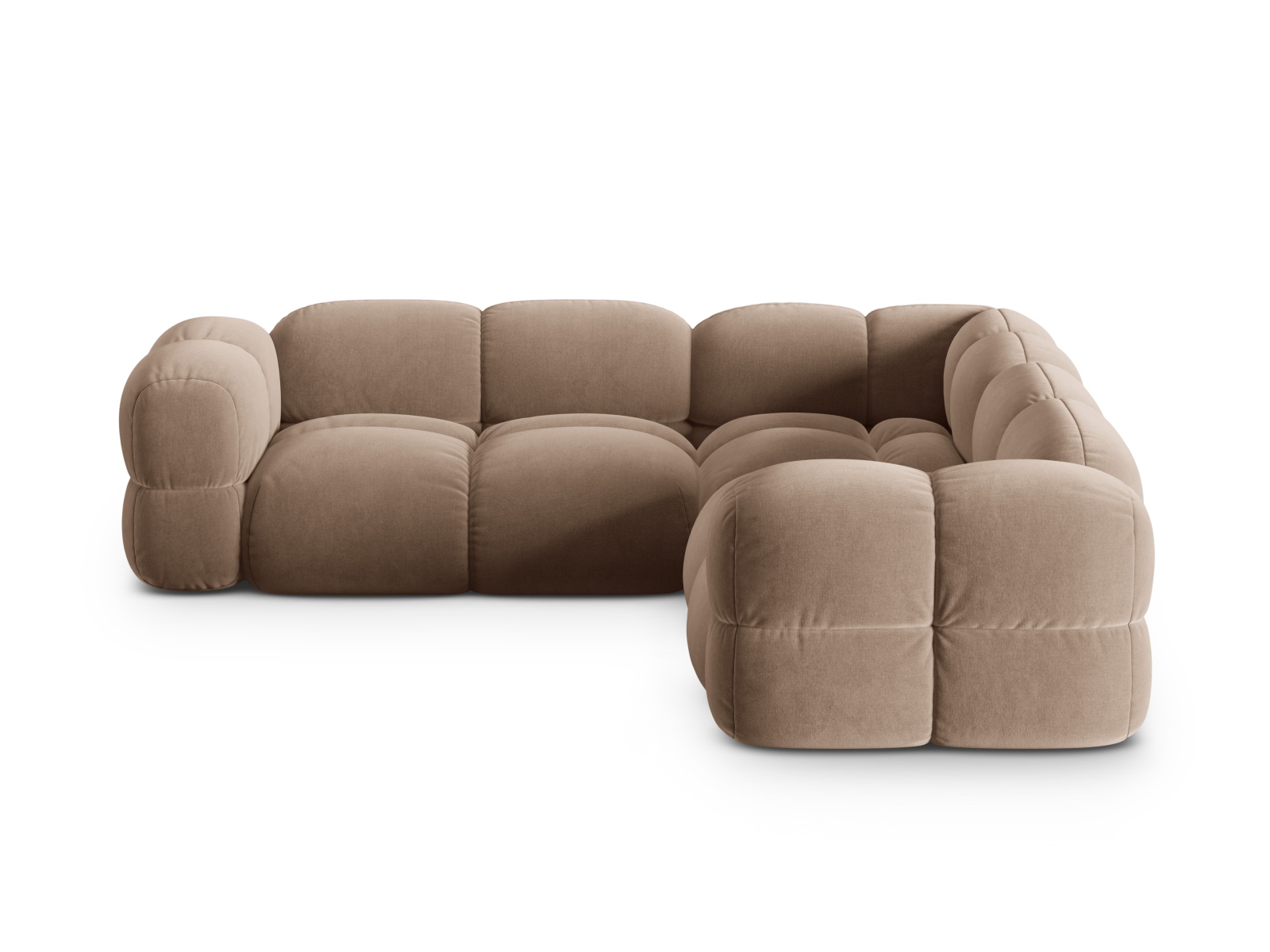 Cosmopolitan Design Symmetrisches Ecksofa Loretto 4-Sitzer Samt Vogue Dunkelbeige