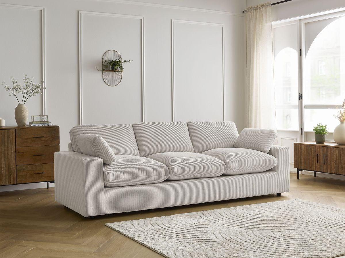 Bobochic Belair Sofa 3-Sitzer 250 × 93 cm Cordsamt Beige