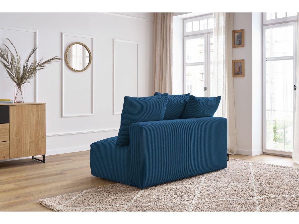 Bobochic Voltaire Sofamodul 2-Sitzer 142 × 100 cm Cordsamt Dunkelblau