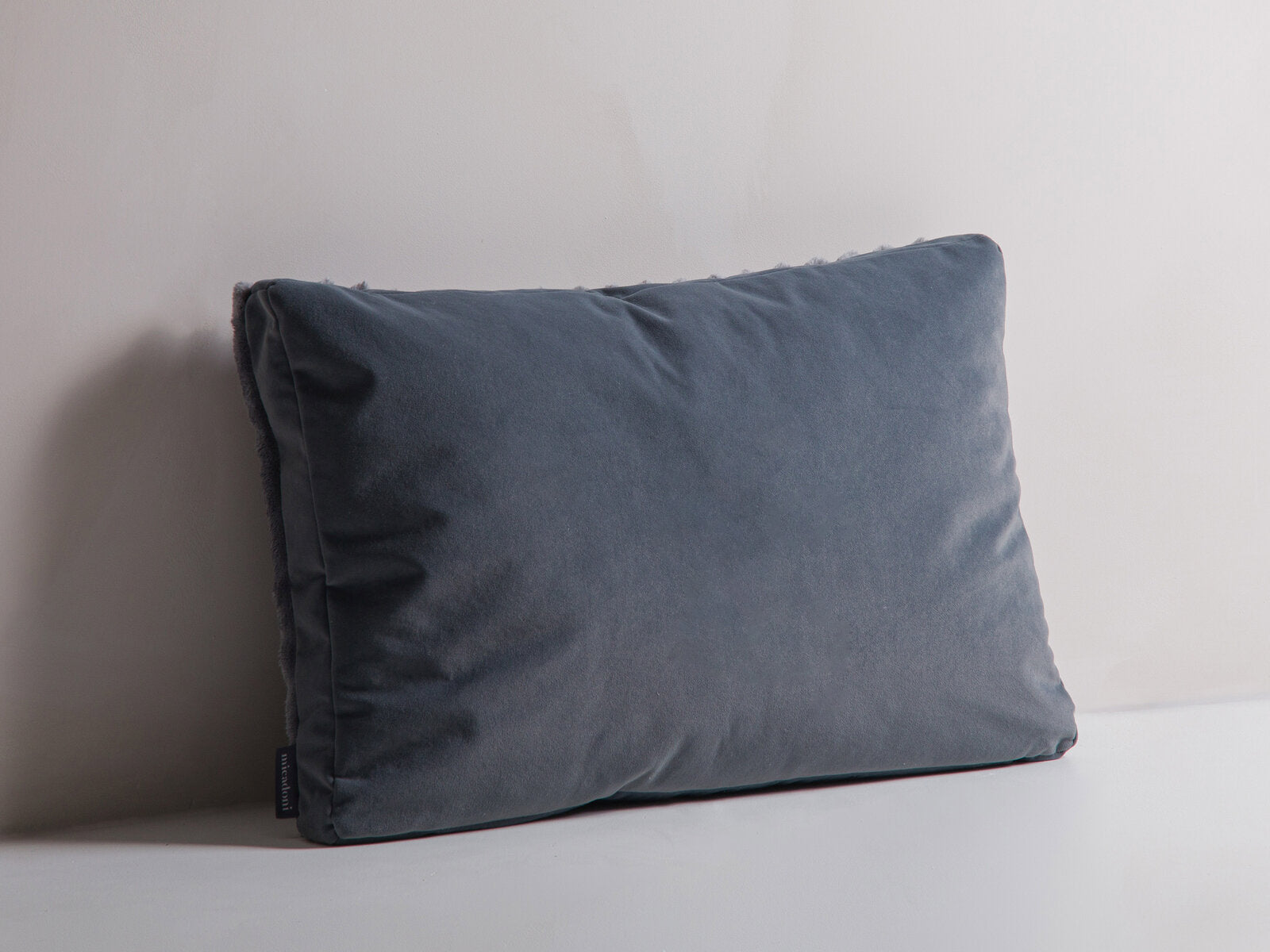 Micadoni Kissen Stripy Kord, Samt Grau, Grau
