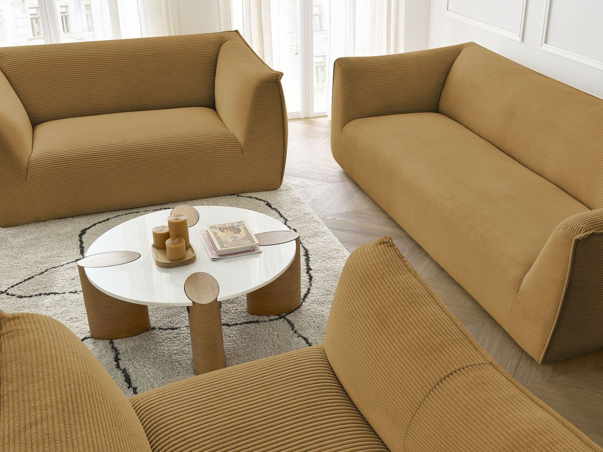 Bobochic Giorgia Sofa 5-Sitzer 534 × 100 cm Cordsamt Gelb