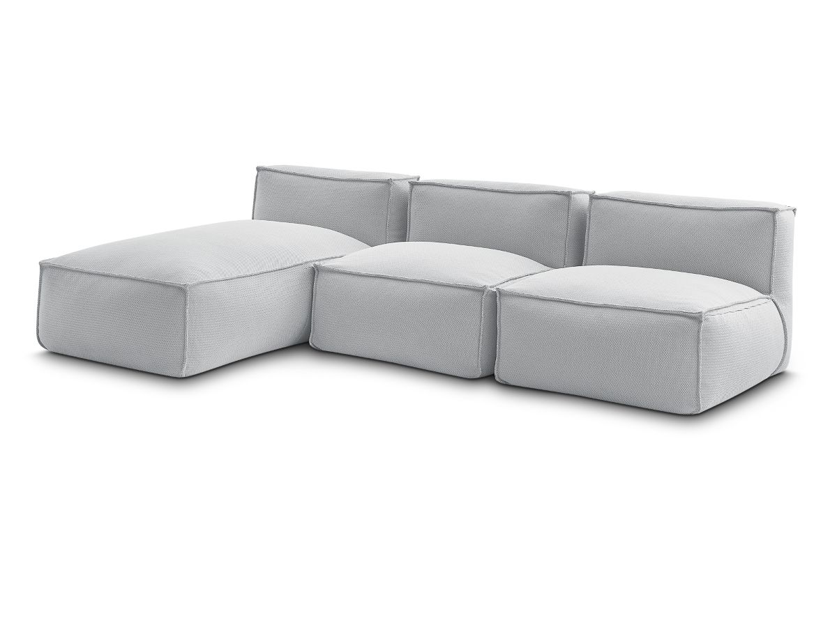 Bobochic Biarritz Gartensofa 3-Sitzer Melange-Stoff Grau