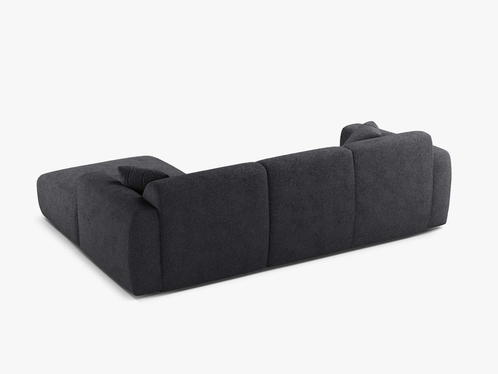 Micadoni Ecksofa Molino 4-Sitzer Rechts Boucle Baloo Dunkelgrau