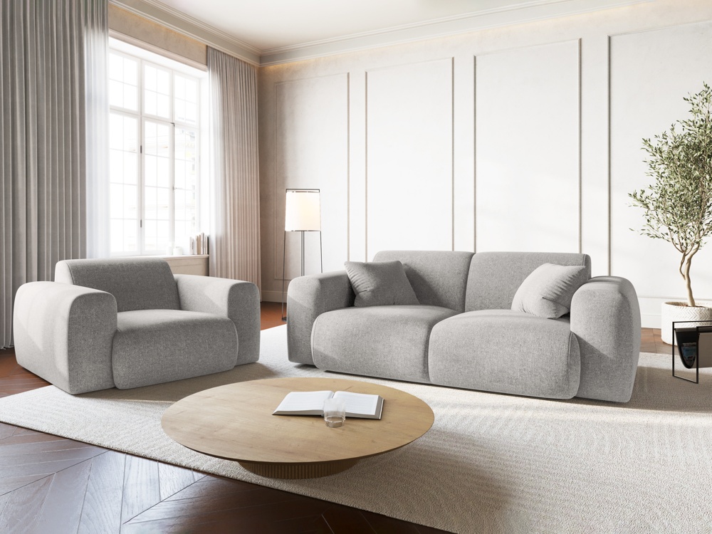 Cosmopolitan Design Sessel Nolio Chenille Haga Hellgrau