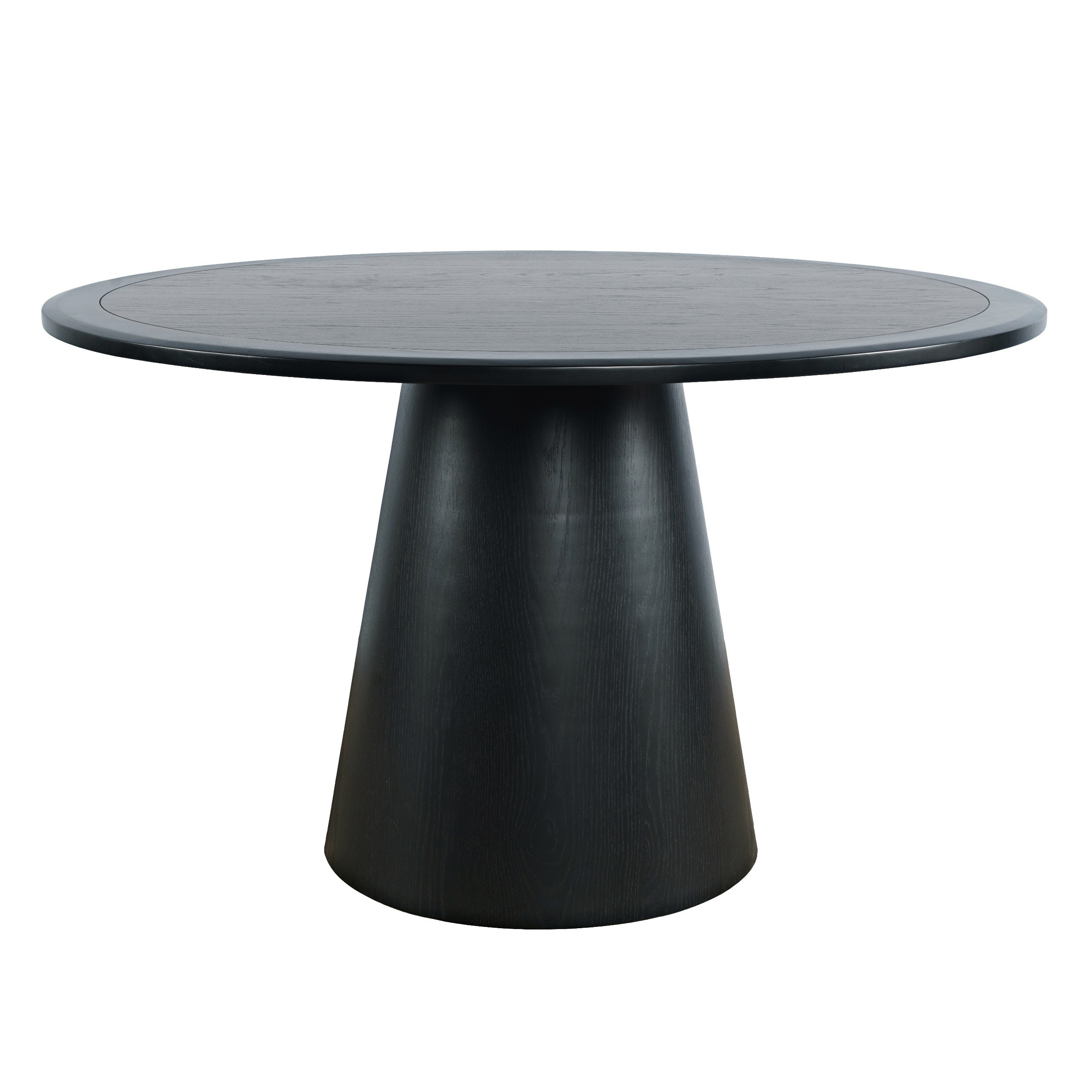 Livin Hill Set Avola: Esstisch 127 cm + 4× Polsterstuhl Leith Zimt, Tisch Schwarz