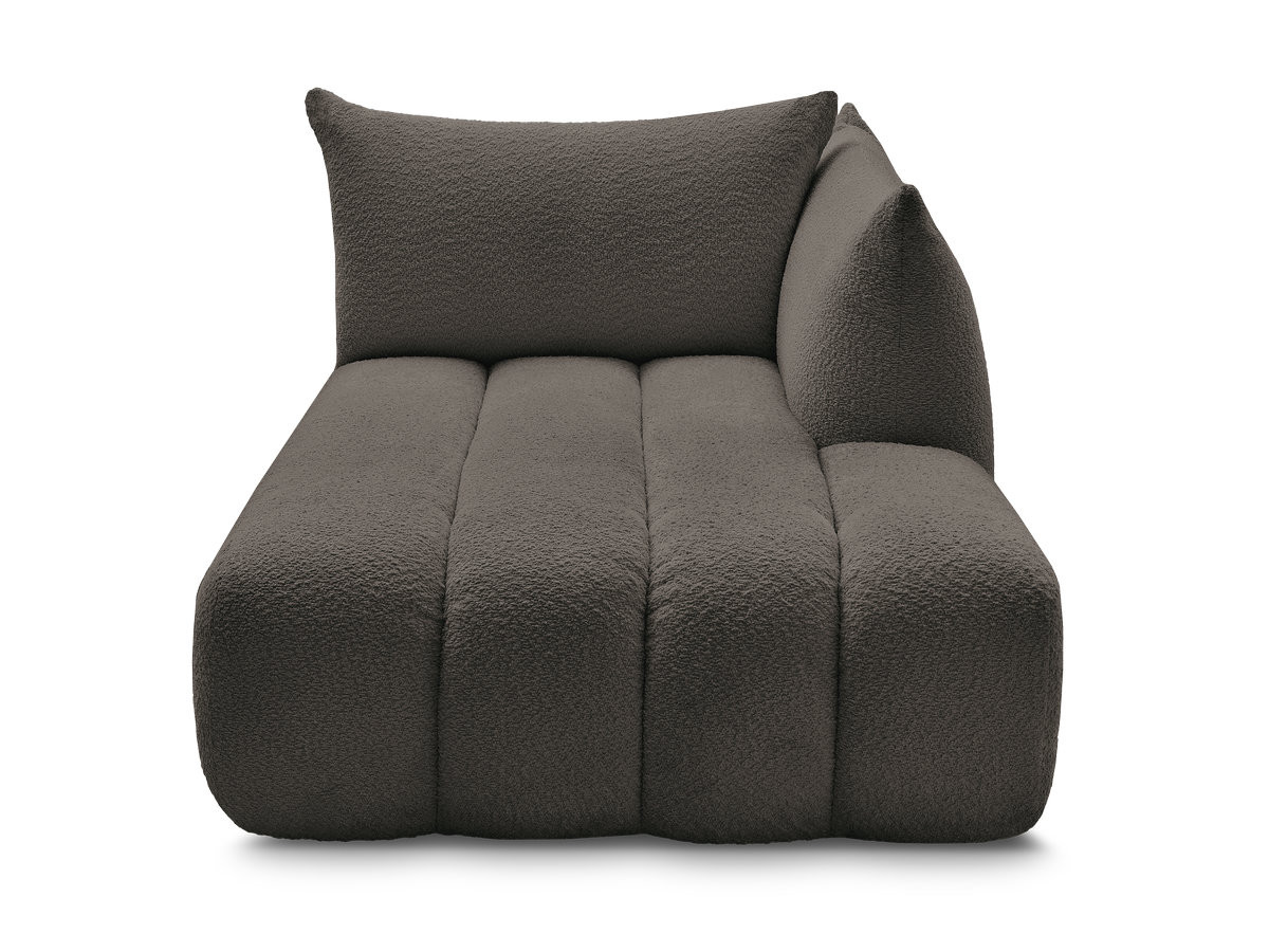 Bobochic Azra Méridienne-Modul Bouclé-Stoff Braun Ecke rechts