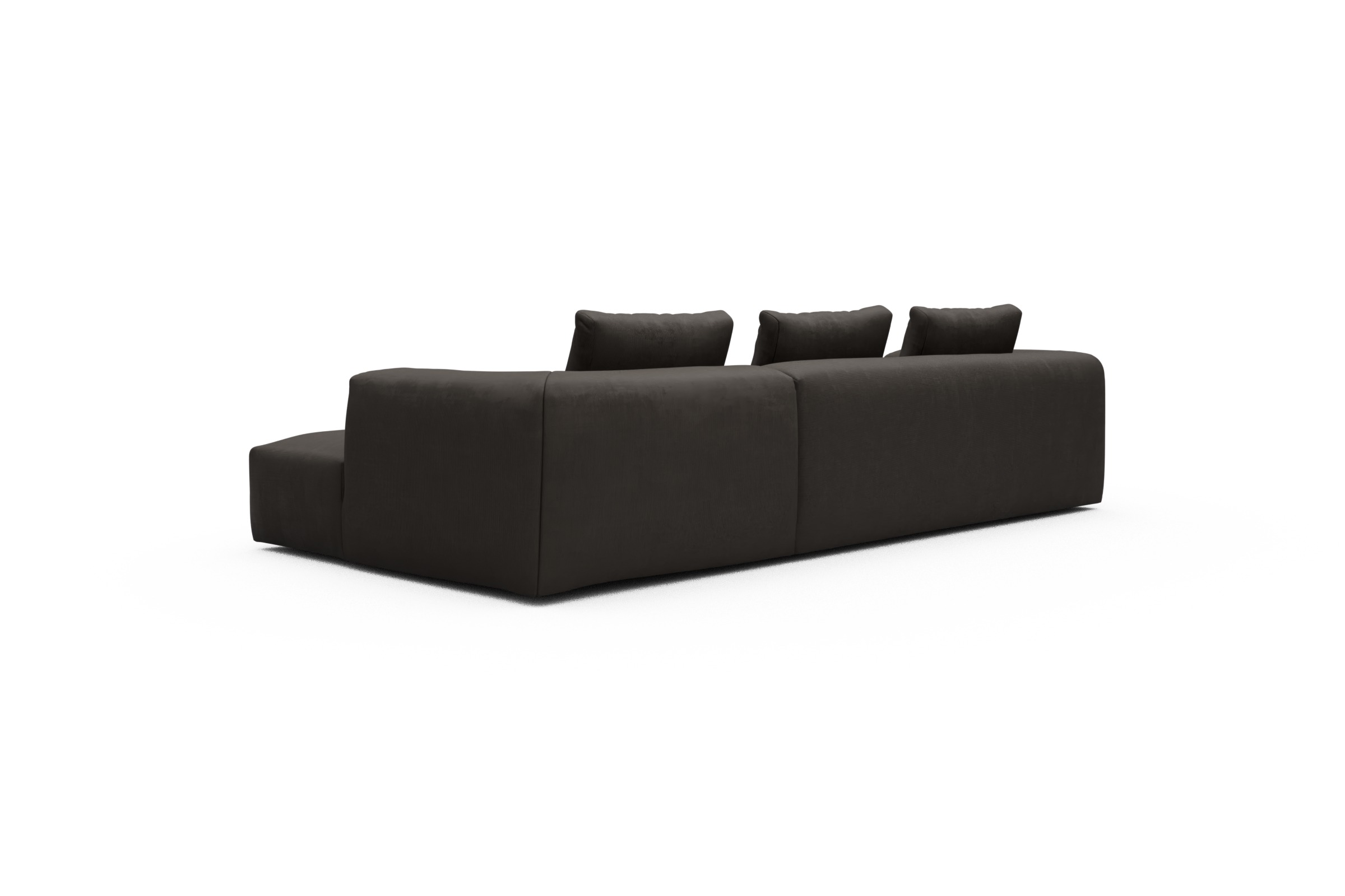 Ecksofa Fred Chaiselongue rechts mit 2,5-Sitzer Cordufine-Taupe