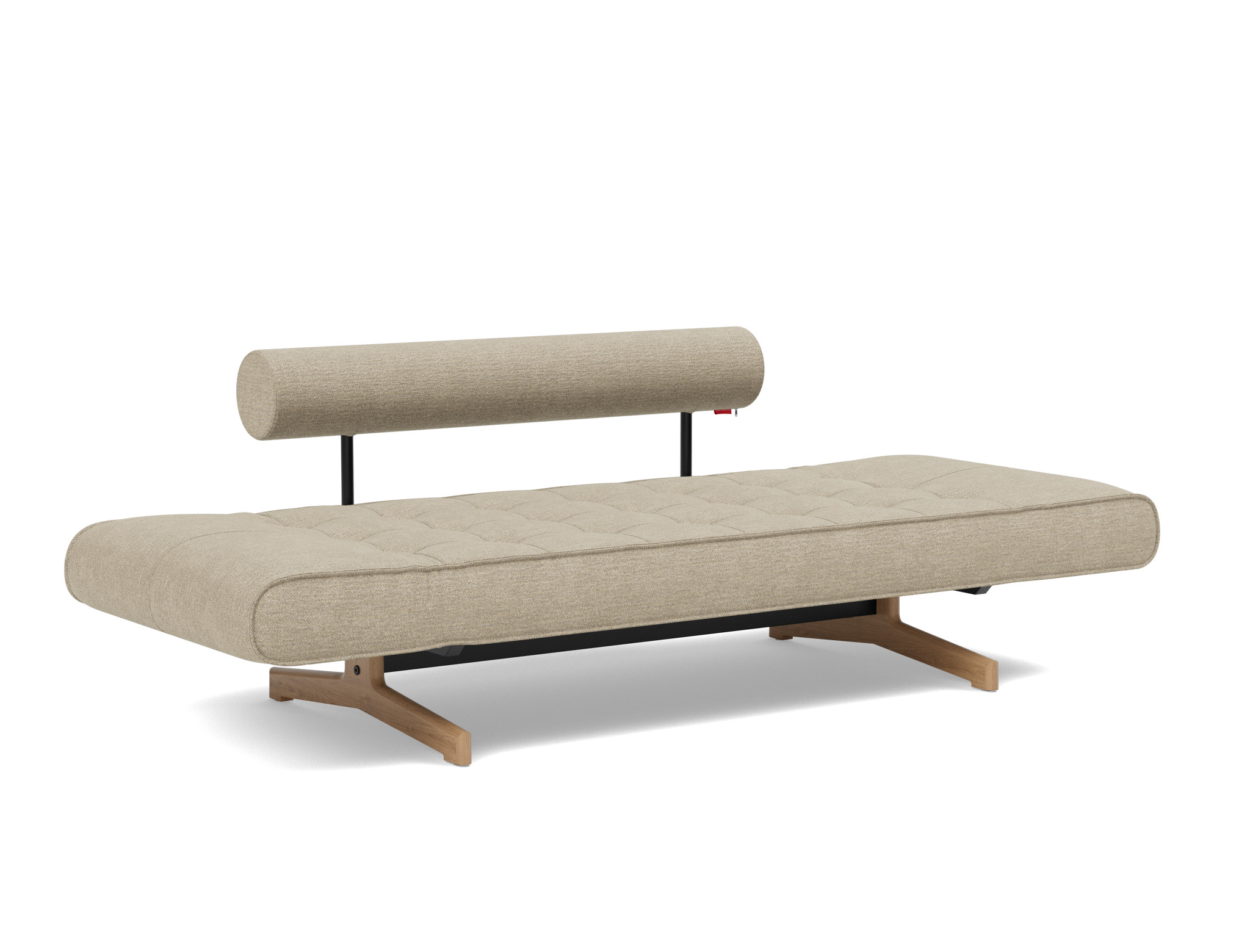 Tagesbett Ghia Strukturierter Stoff Taura 356-Sand Beine Eiche