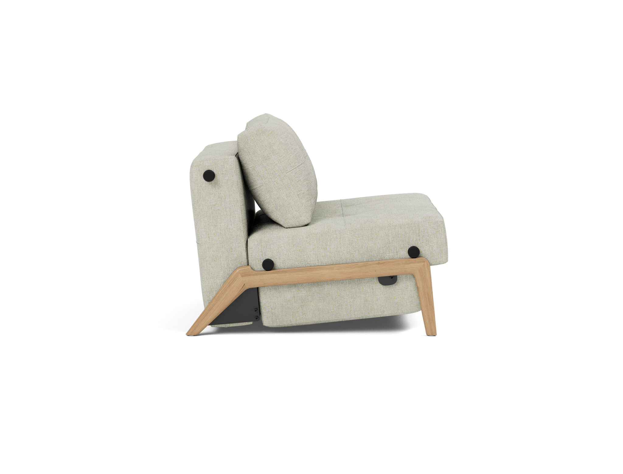 Schlafsessel Cubed 90 Flachgewebe Avella 280-Sand Beine Eiche