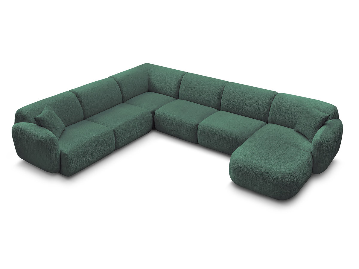 Bobochic Anda Wohnlandschaft Chenille Dunkelgrün Ecke links