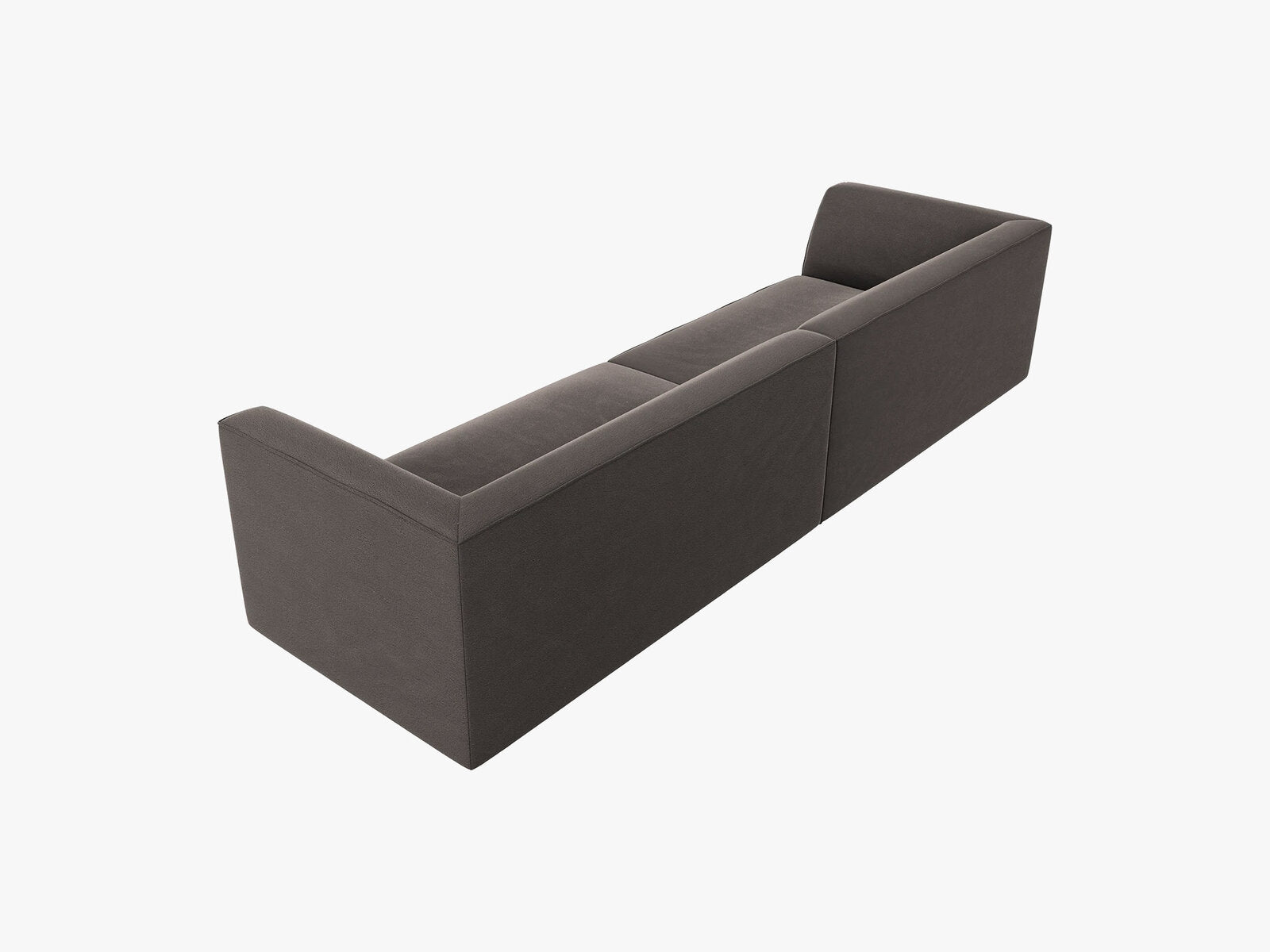 Micadoni Sofa Ruby 4-Sitzer Samt Salvador Dunkelgrau