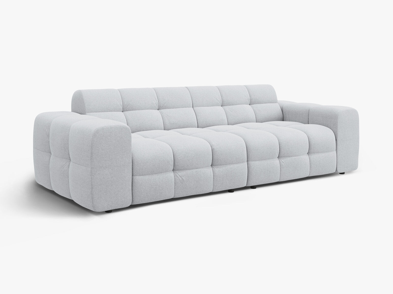 Micadoni Sofa Kendal 4-Sitzer Strukturierter Stoff Hellgrau
