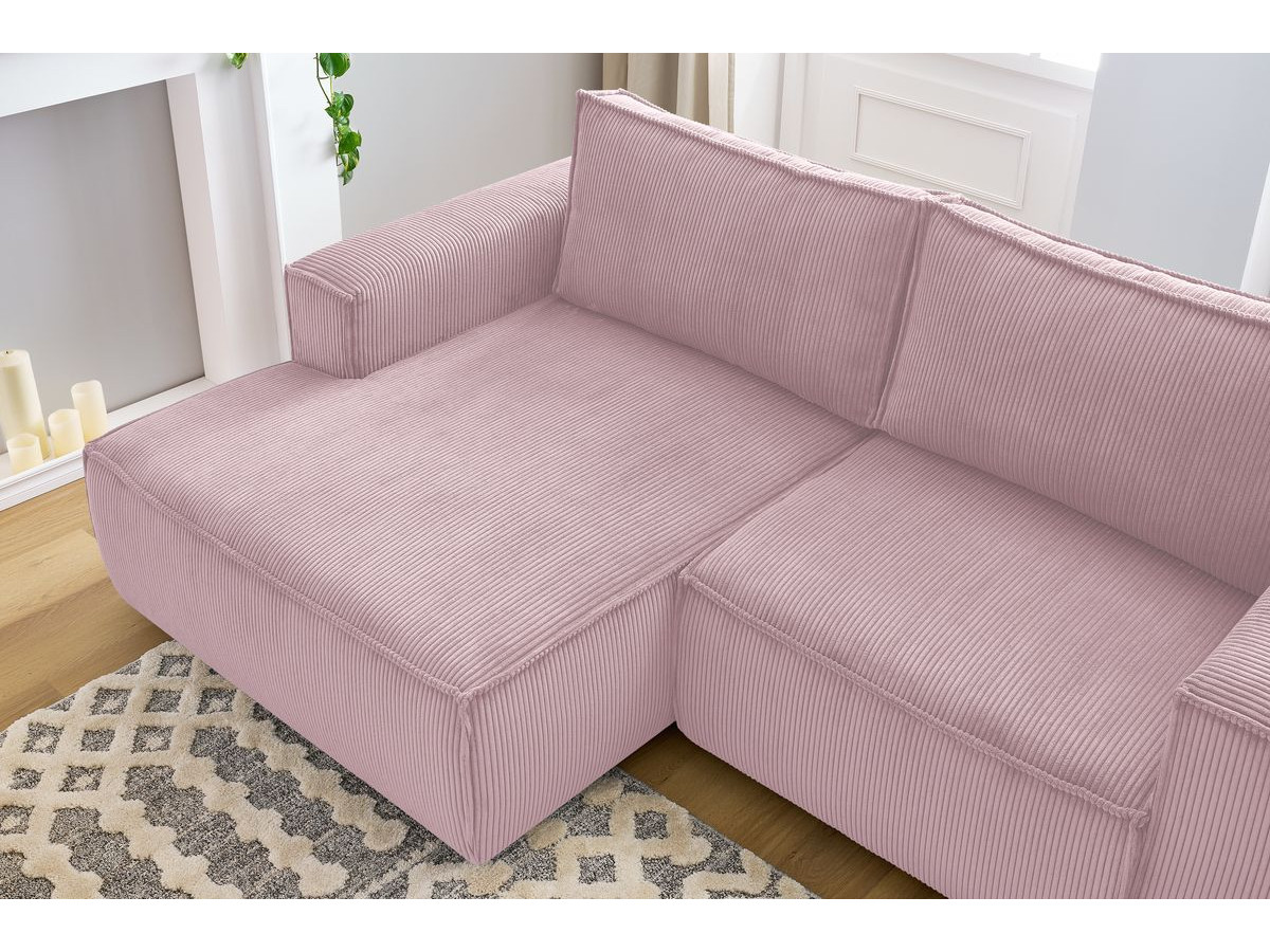 Bobochic Nihad Ecksofa Cordsamt Violett Ecke links