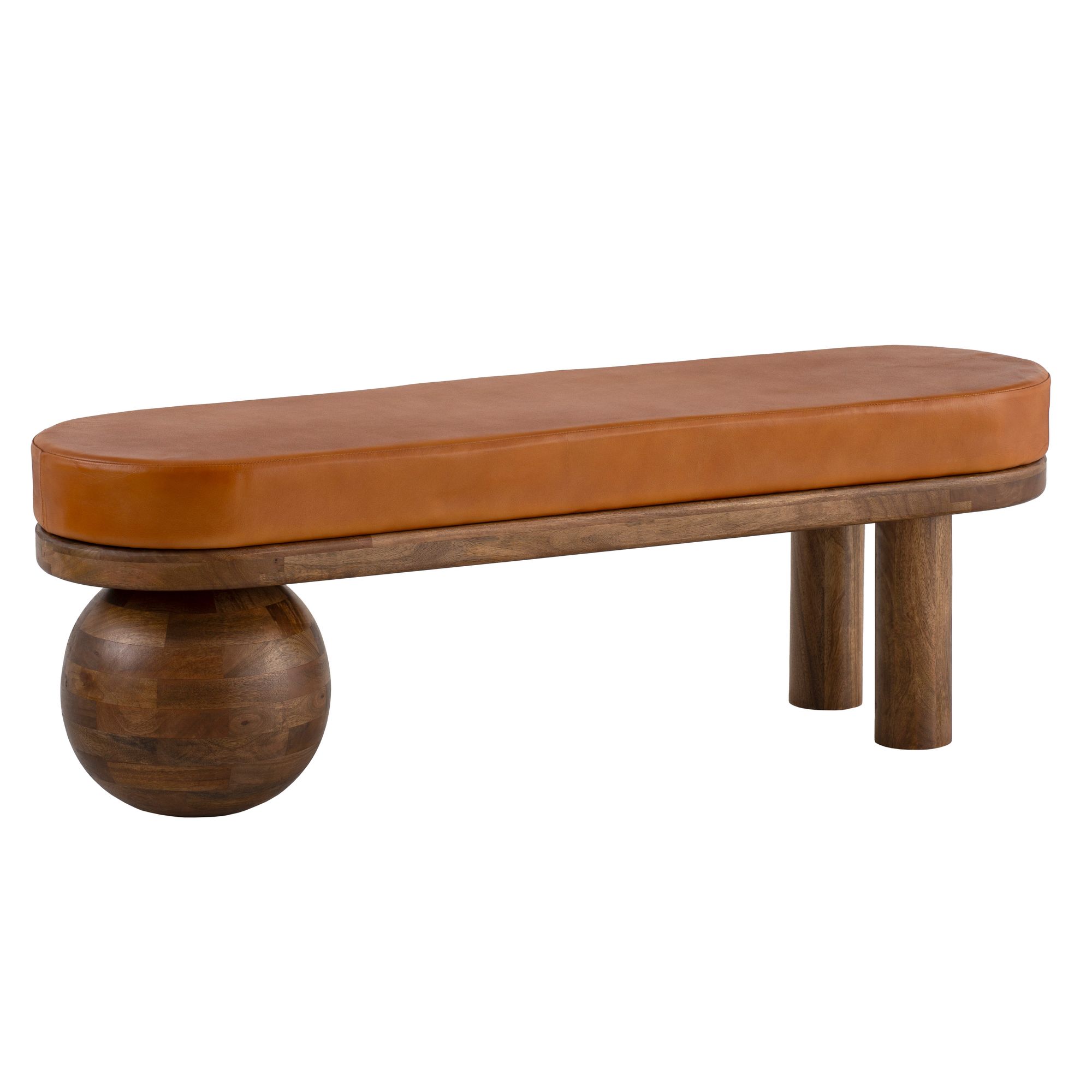 Sitzbank Moldjord Echtleder Braun 140 × 40 × 47 cm
