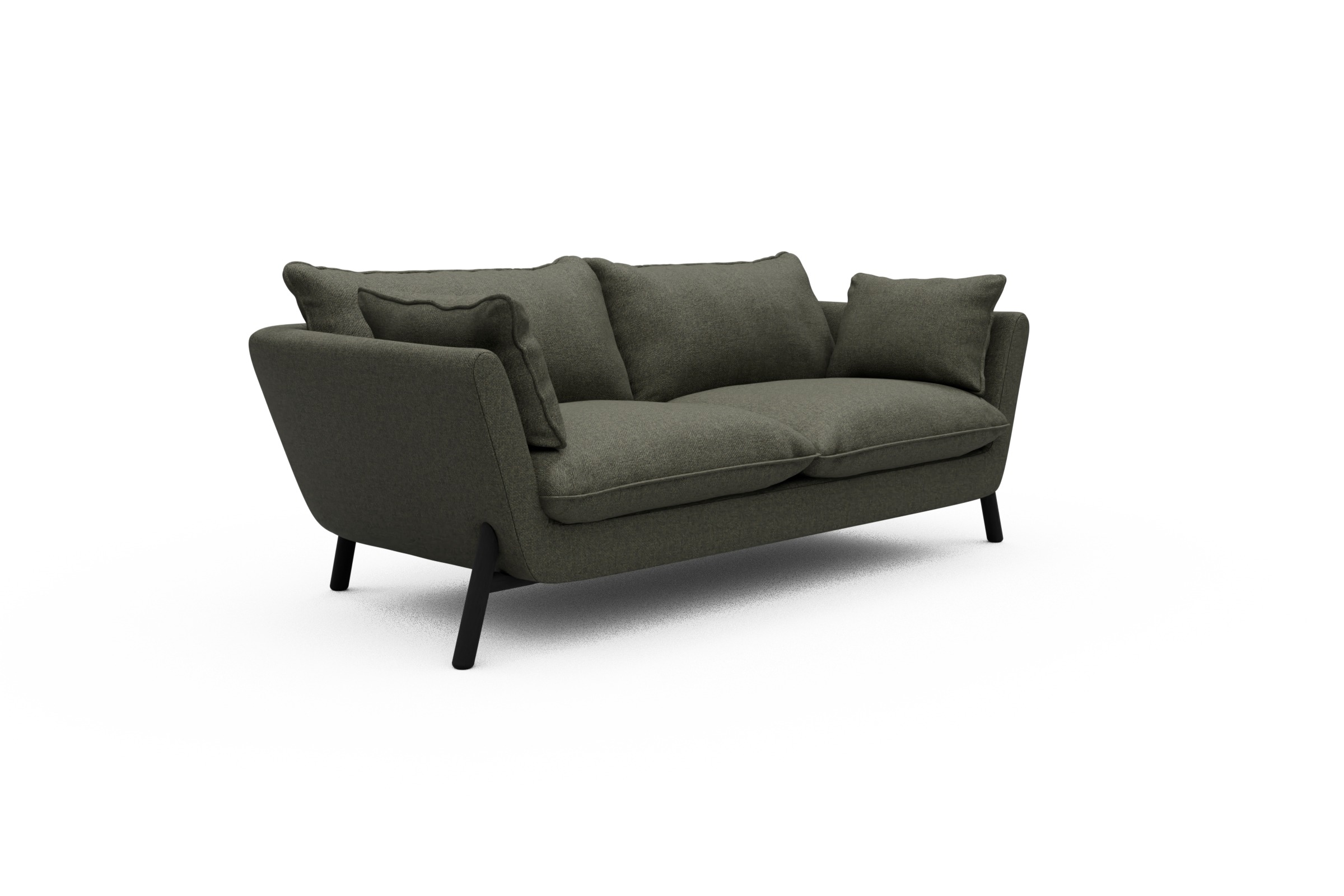 Sofa Emil PREMIUM 2-Sitzer Beinfarbe Eiche Schwarz Sama-Winter-Moss