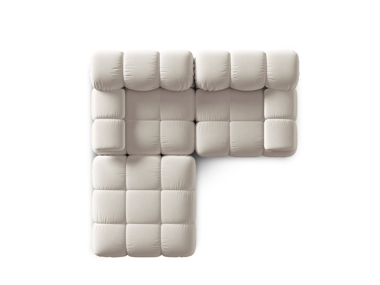 Micadoni Modulares Sofa Bellis 3-Sitzer mit flachem Modul Samt Bluvel Dunkelbeige