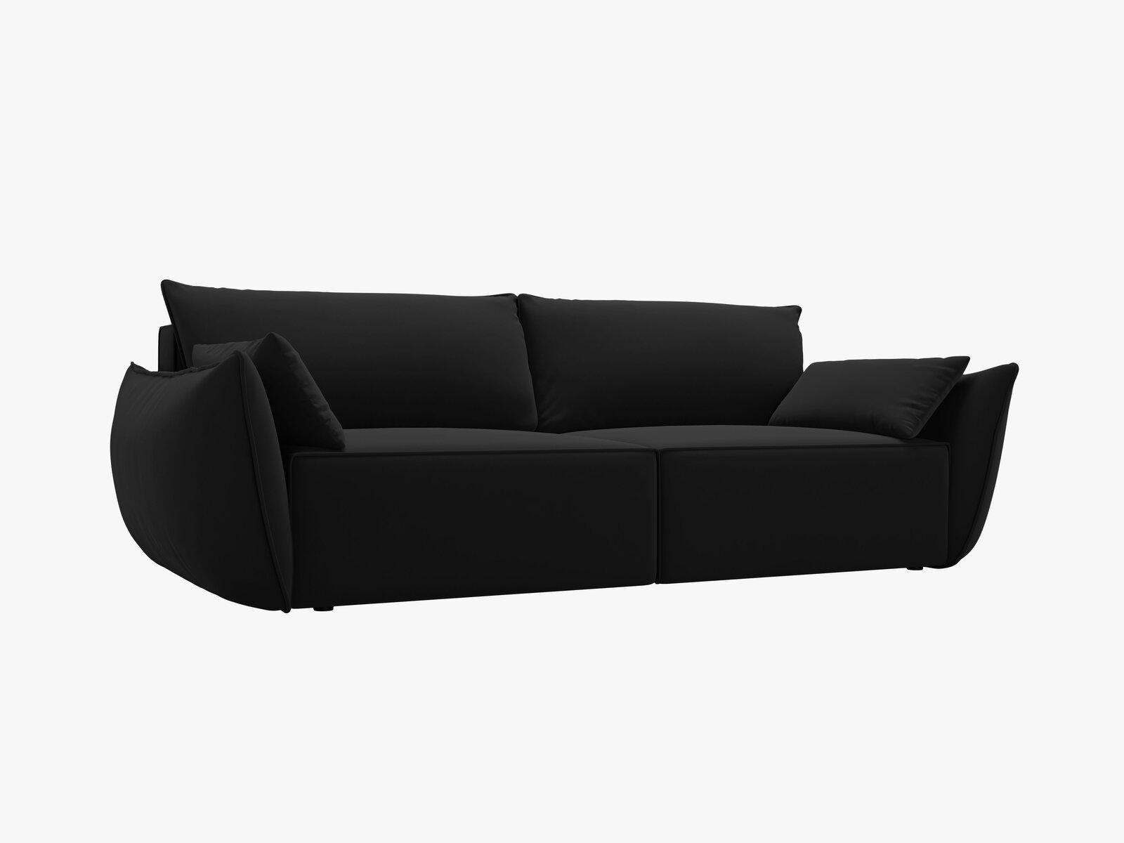 Micadoni Kaelle Schlafsofa 3-Sitzer mit Bettkasten Samt Bluvel Schwarz