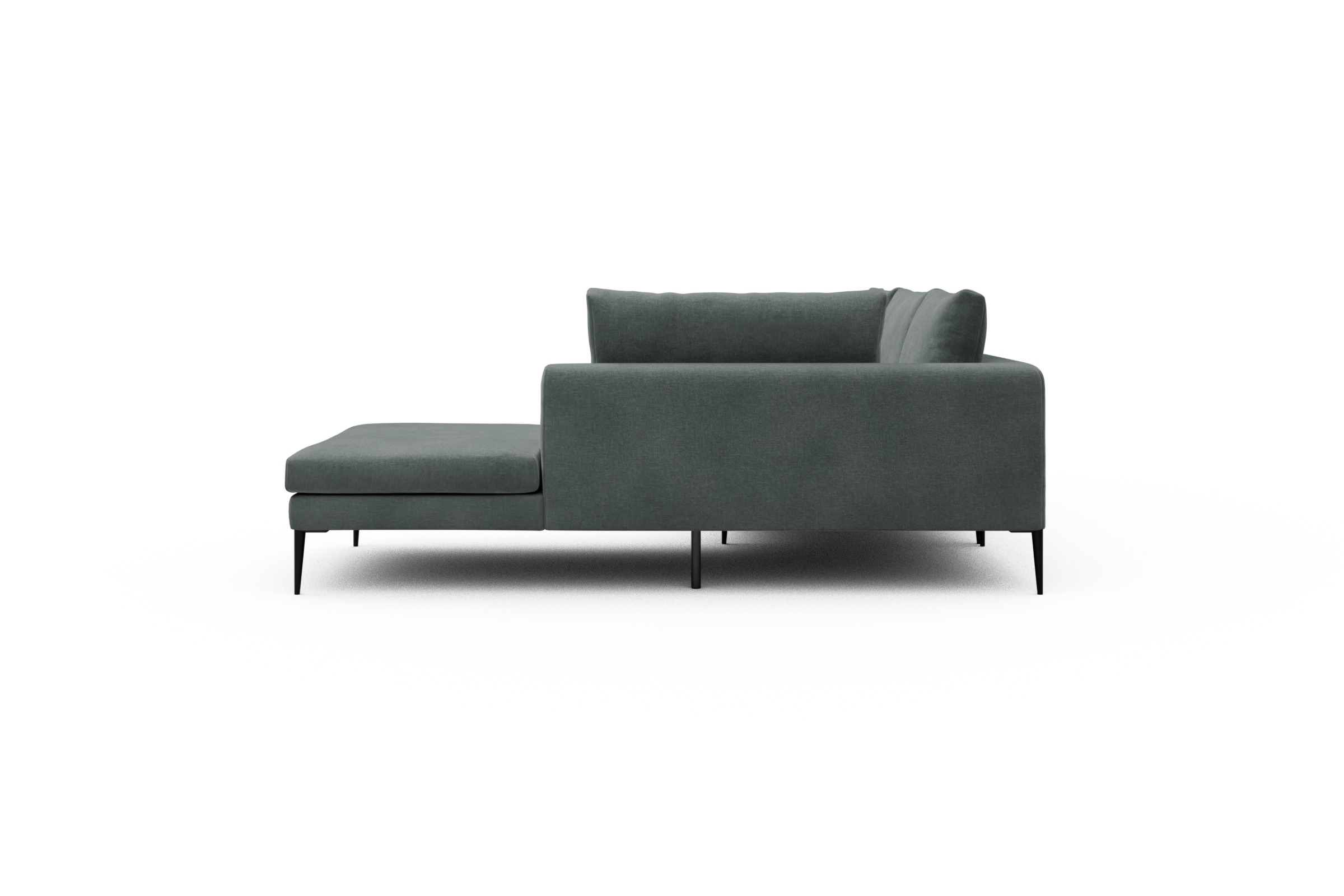 Ecksofa Paul Relax-Ecke links mit 3-Sitzer Smooth-Silver-Grey