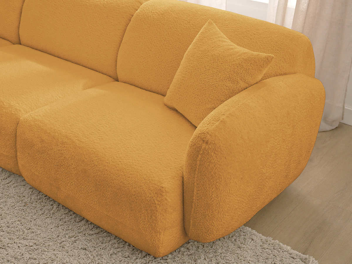 Bobochic Anda Ecksofa 292 × 163 cm Chenille Gelb Ecke links