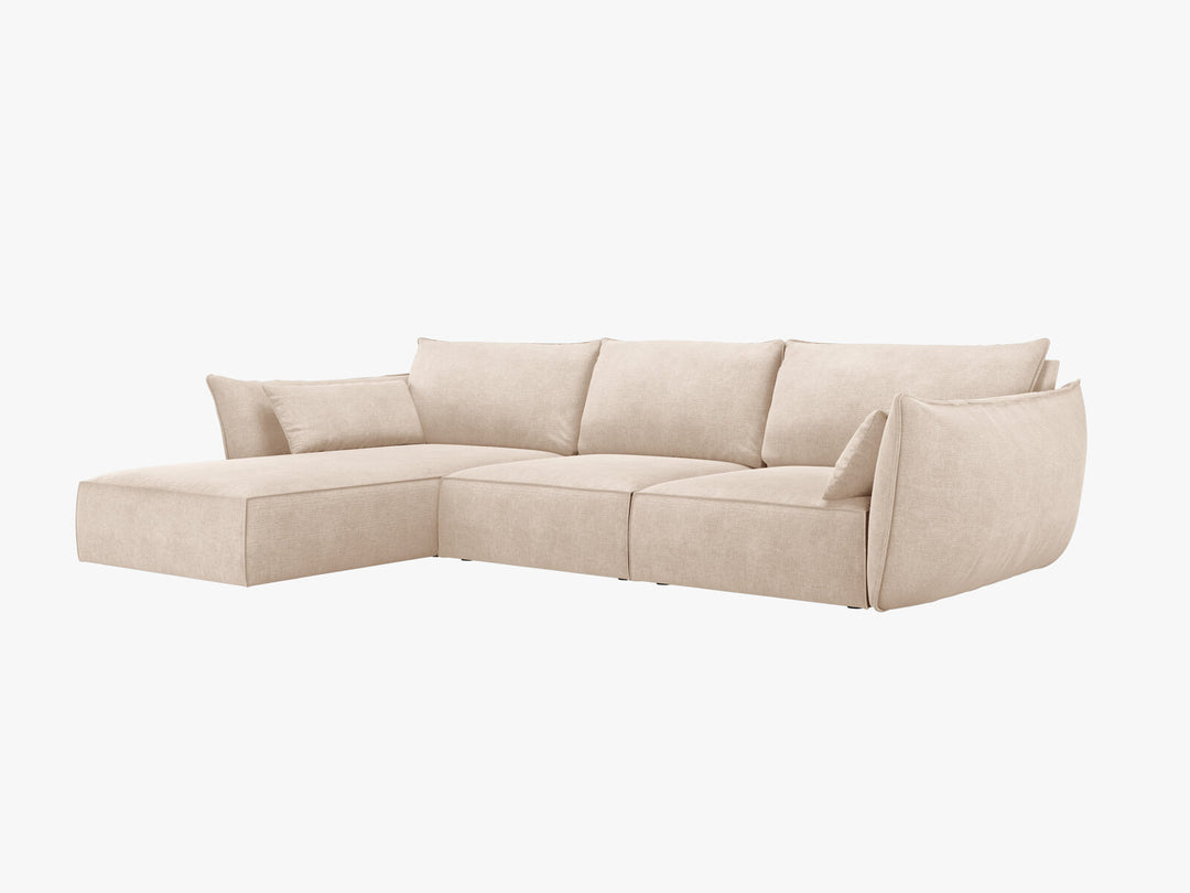 Micadoni Ecksofa Kaelle 4-Sitzer Links Chenille Over The Horizon Beige