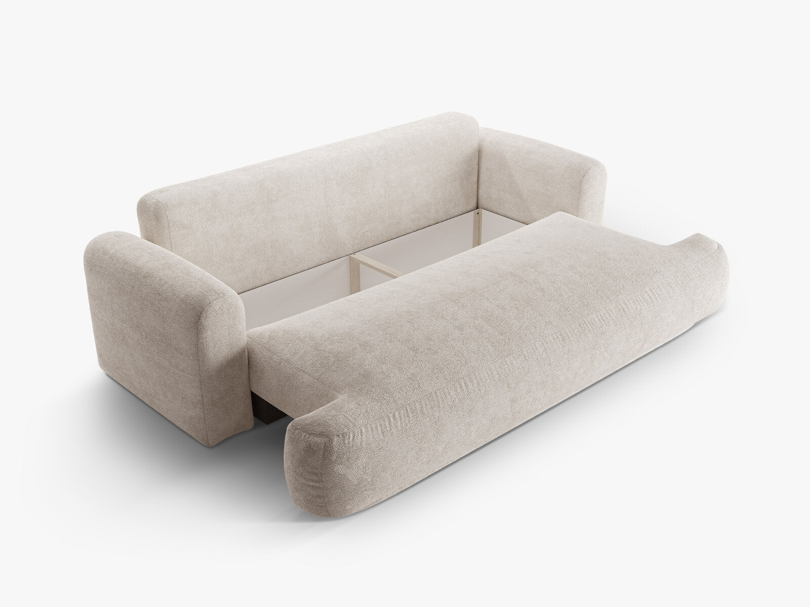 Micadoni Ella Sofa Mit Bettfunktion Und Stauraum Boucle CORAL Helles Beige