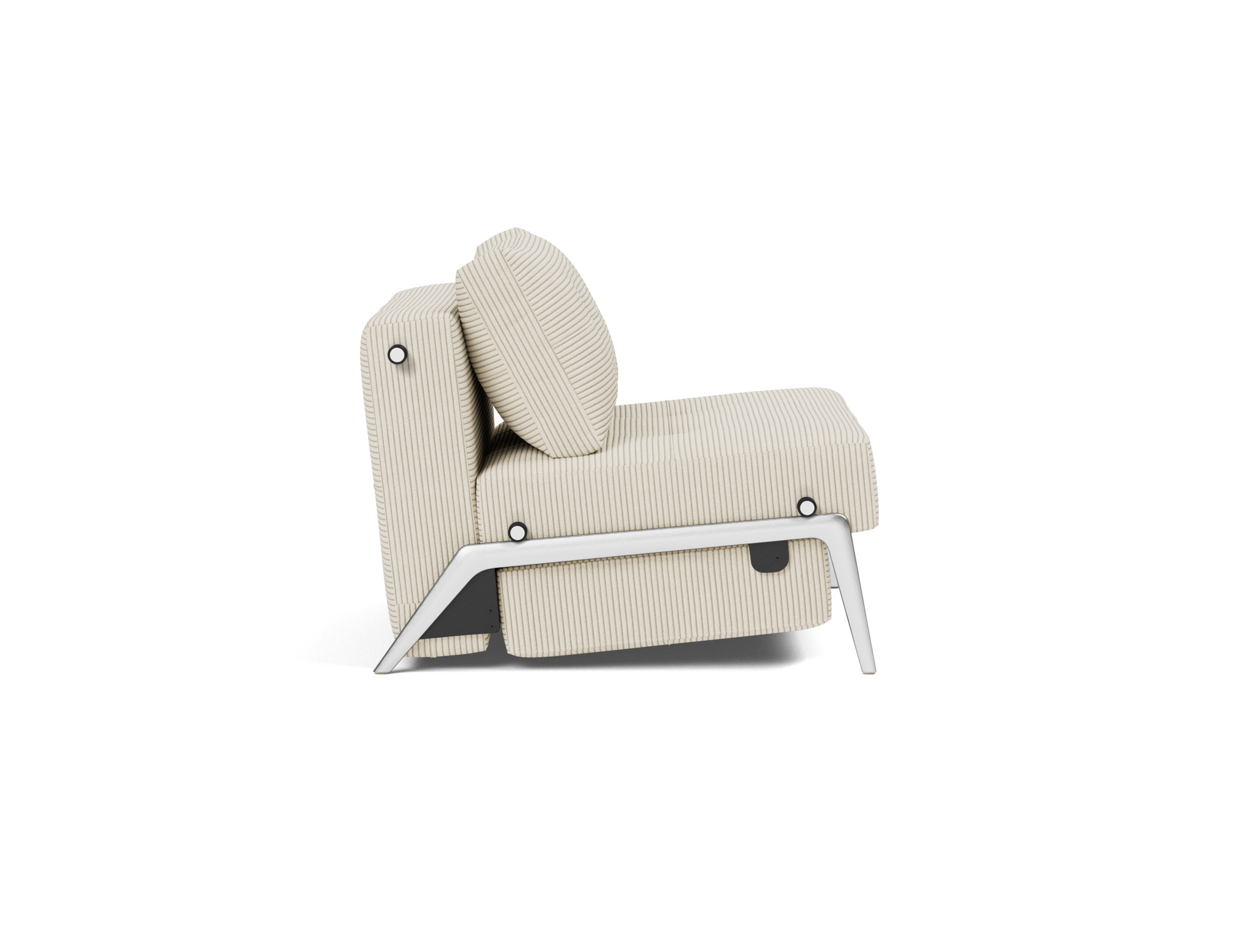 Schlafsessel Cubed 90 Kord Corduroy 594-Ivory Beine Aluminium