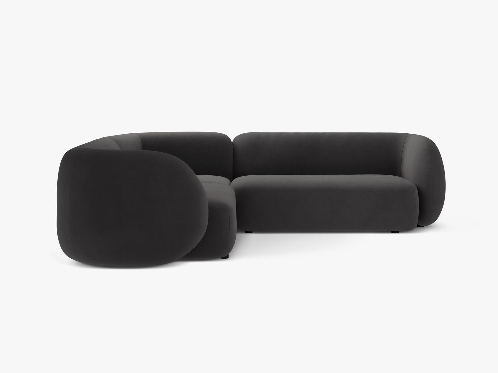 Micadoni Ecksofa Kate 5-Sitzer Samt Dunkelgrau