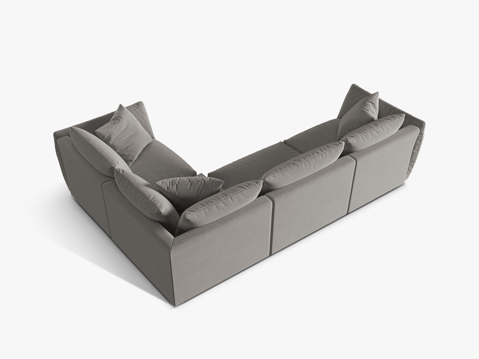 Micadoni Ecksofa Chris 4-Sitzer Rechts Samt Grau