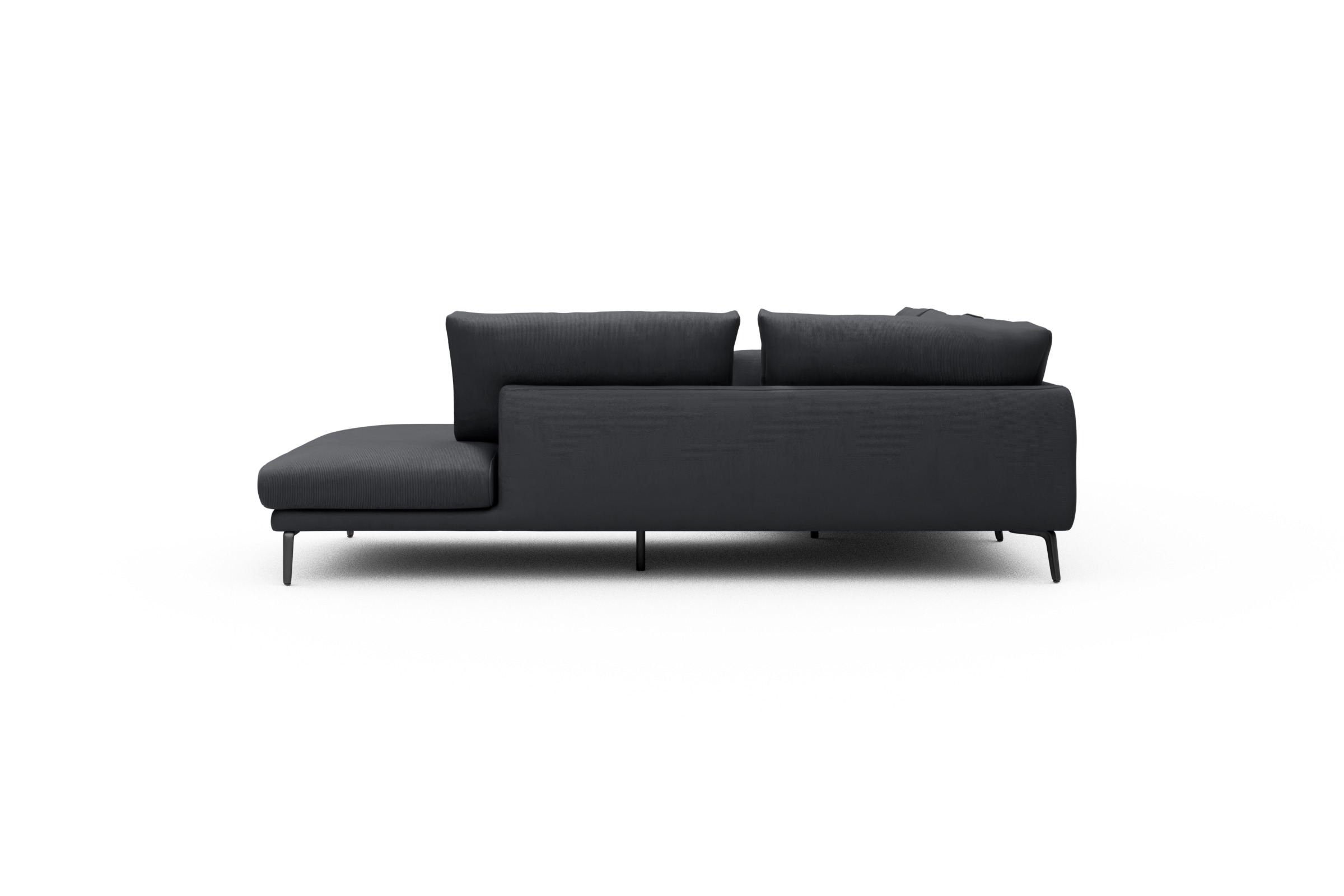 Ecksofa Karl Relax-Ecke rechts mit 2,5-Sitzer Cordufine-Slate-Grey