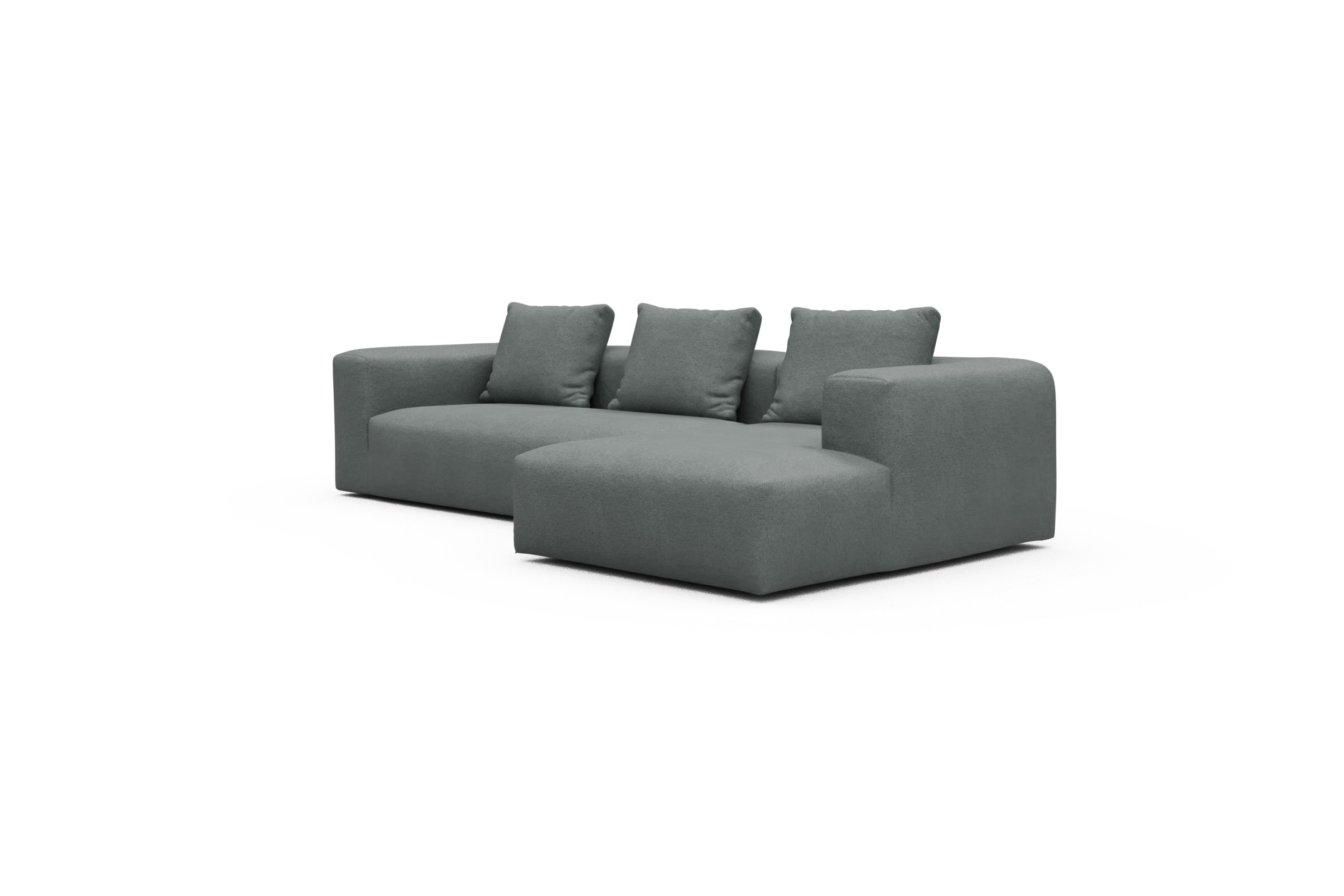 Ecksofa Fred Chaiselongue rechts mit 2,5-Sitzer Denari-Soft-Grey