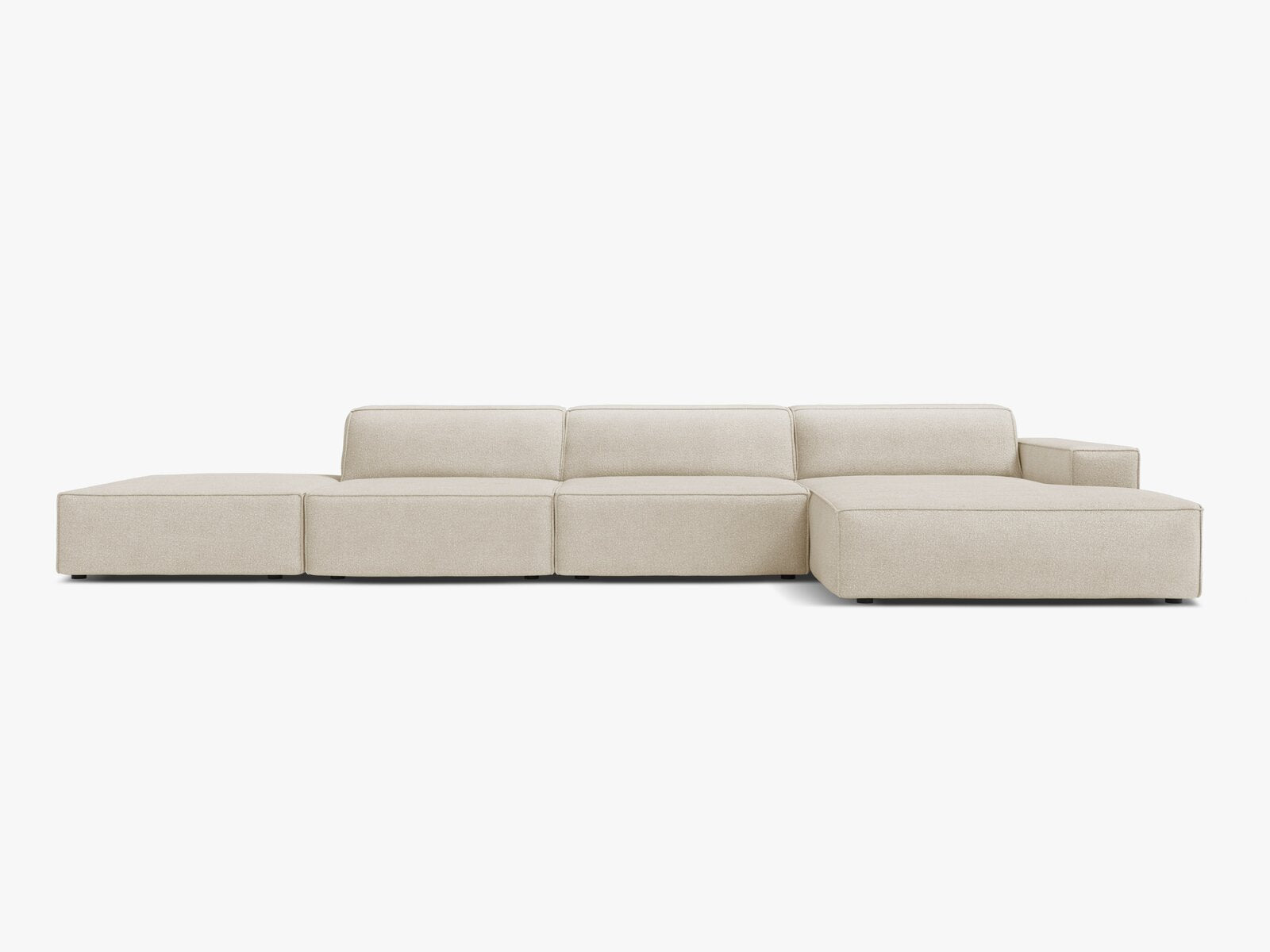 Micadoni Ecksofa Jodie 5-Sitzer Rechts Boucle Baloo Beige