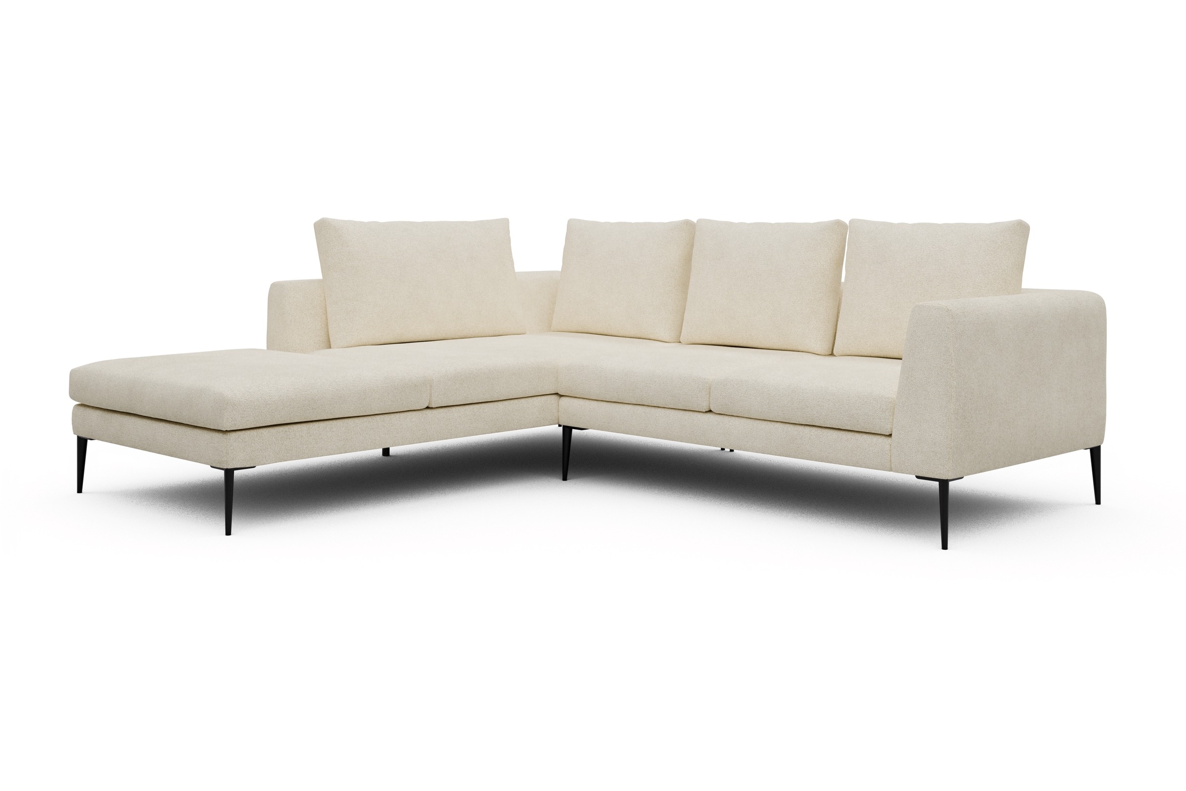 Ecksofa Paul Relax-Ecke links mit 2-Sitzer Boucle-Off-White