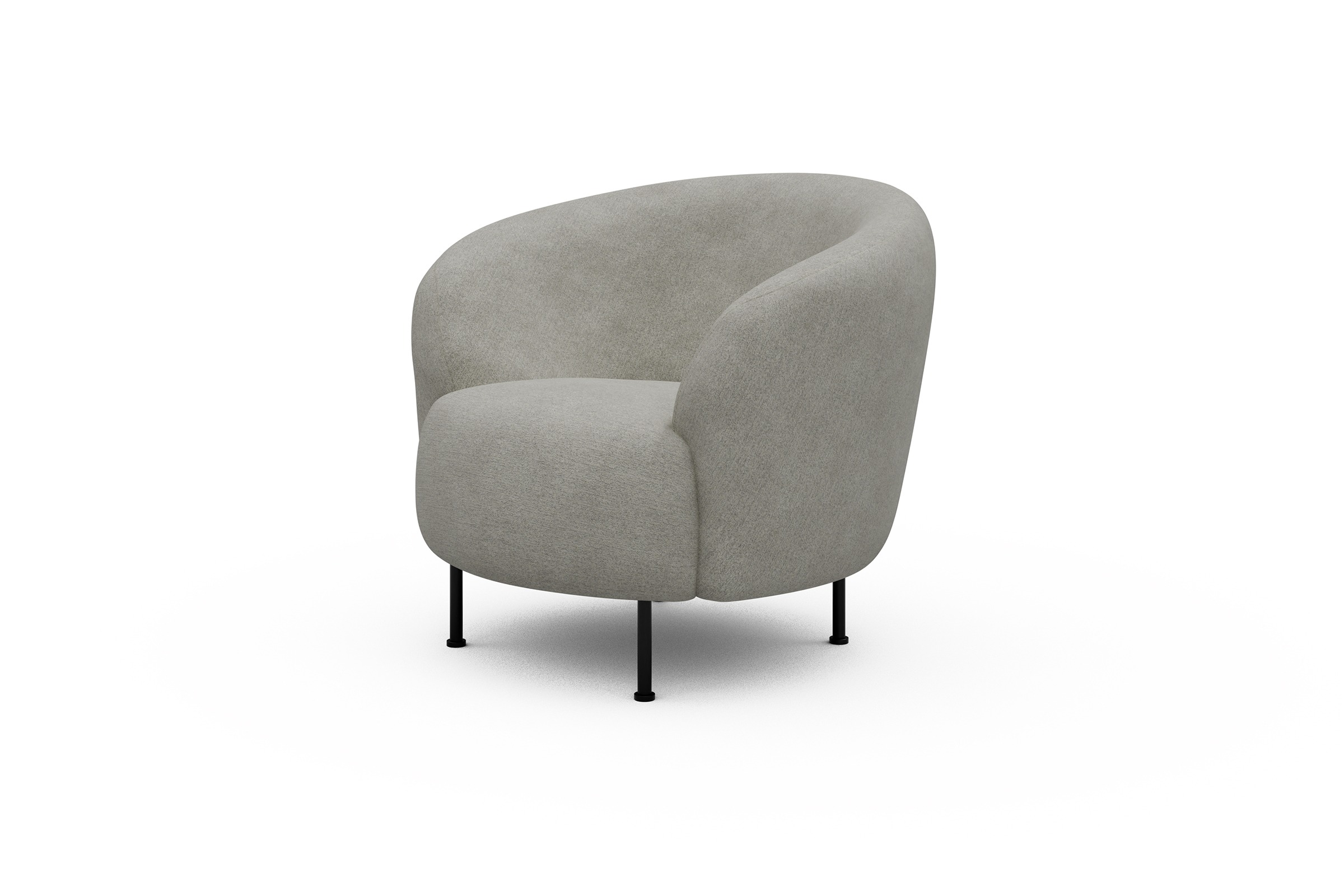 Sessel Ronda Metallbeine Schwarz Carreno-Moon-Stone-White
