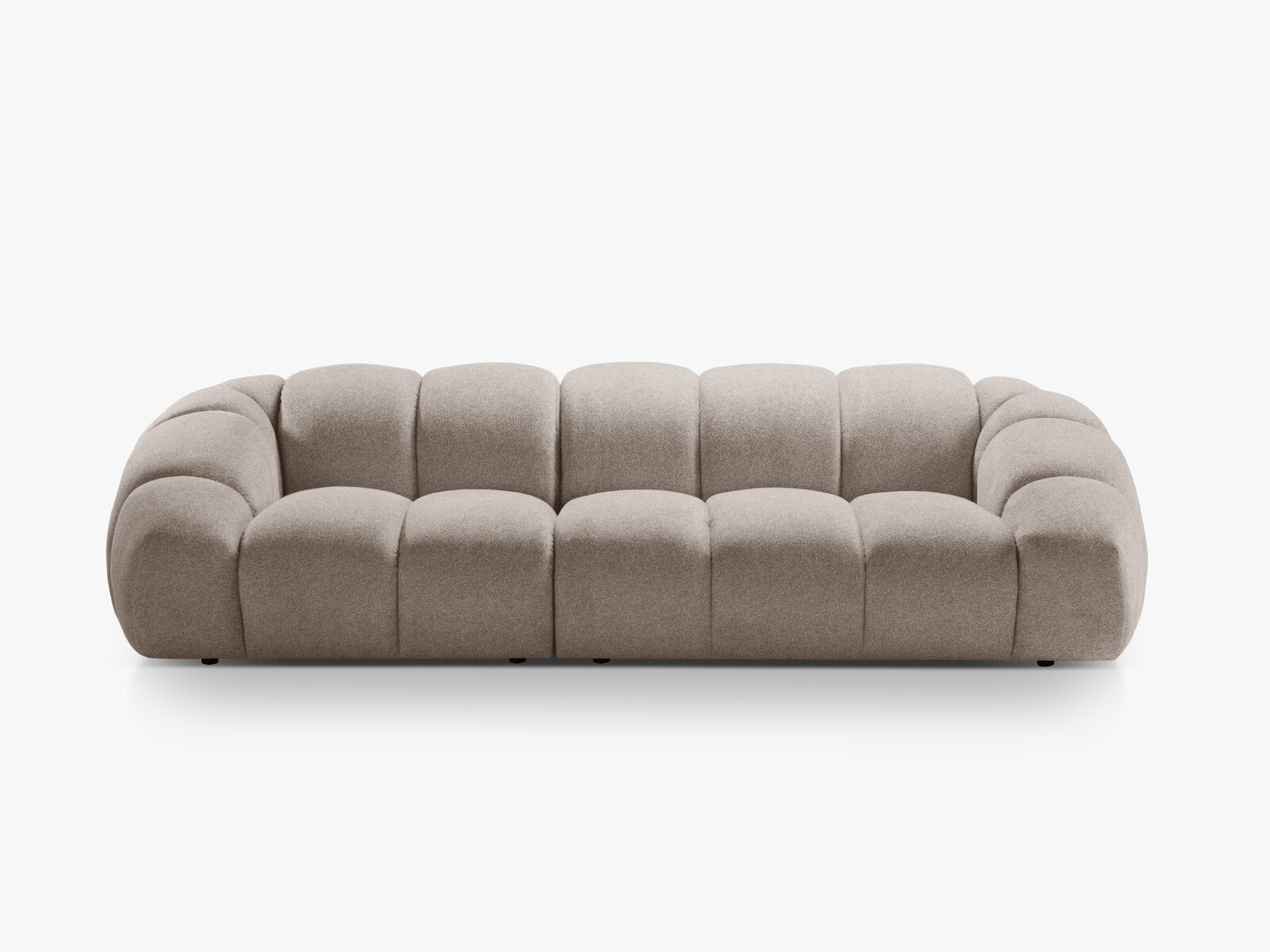 Micadoni Sofa Diana 4-Sitzer Strukturierter Samtstoff Dunkelbeige