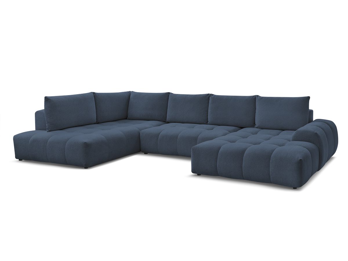 Bobochic Everest Wohnlandschaft, 6 Kissen Melange-Stoff Dunkelblau Ecke rechts