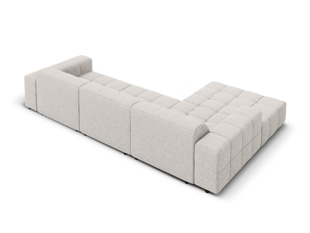 Cosmopolitan Design Ecksofa Chicago 4-Sitzer Chenille Haga Hellgrau Links