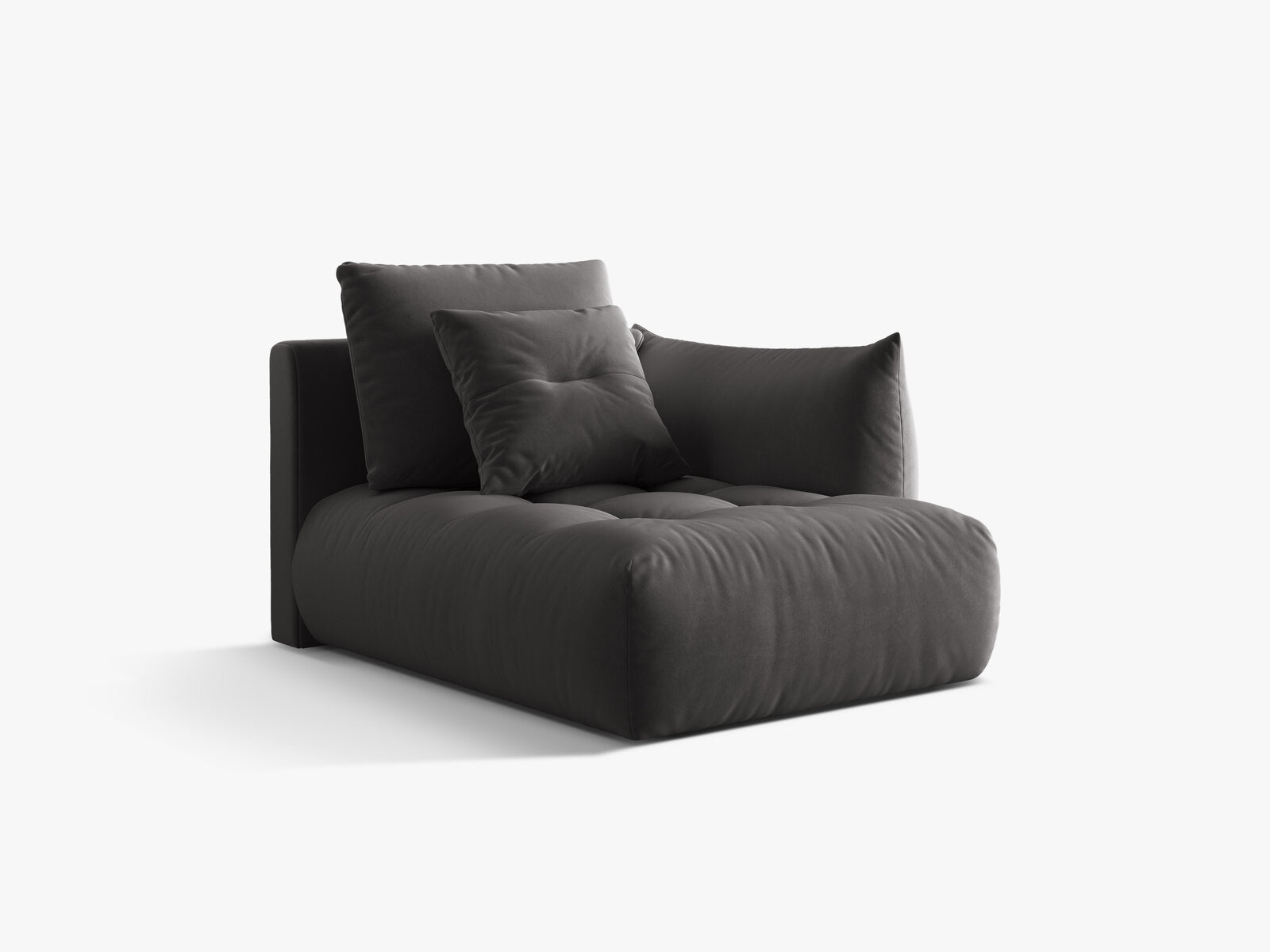 Micadoni Bloom Chaiselongue Rechts Samt Casino Dunkelgrau