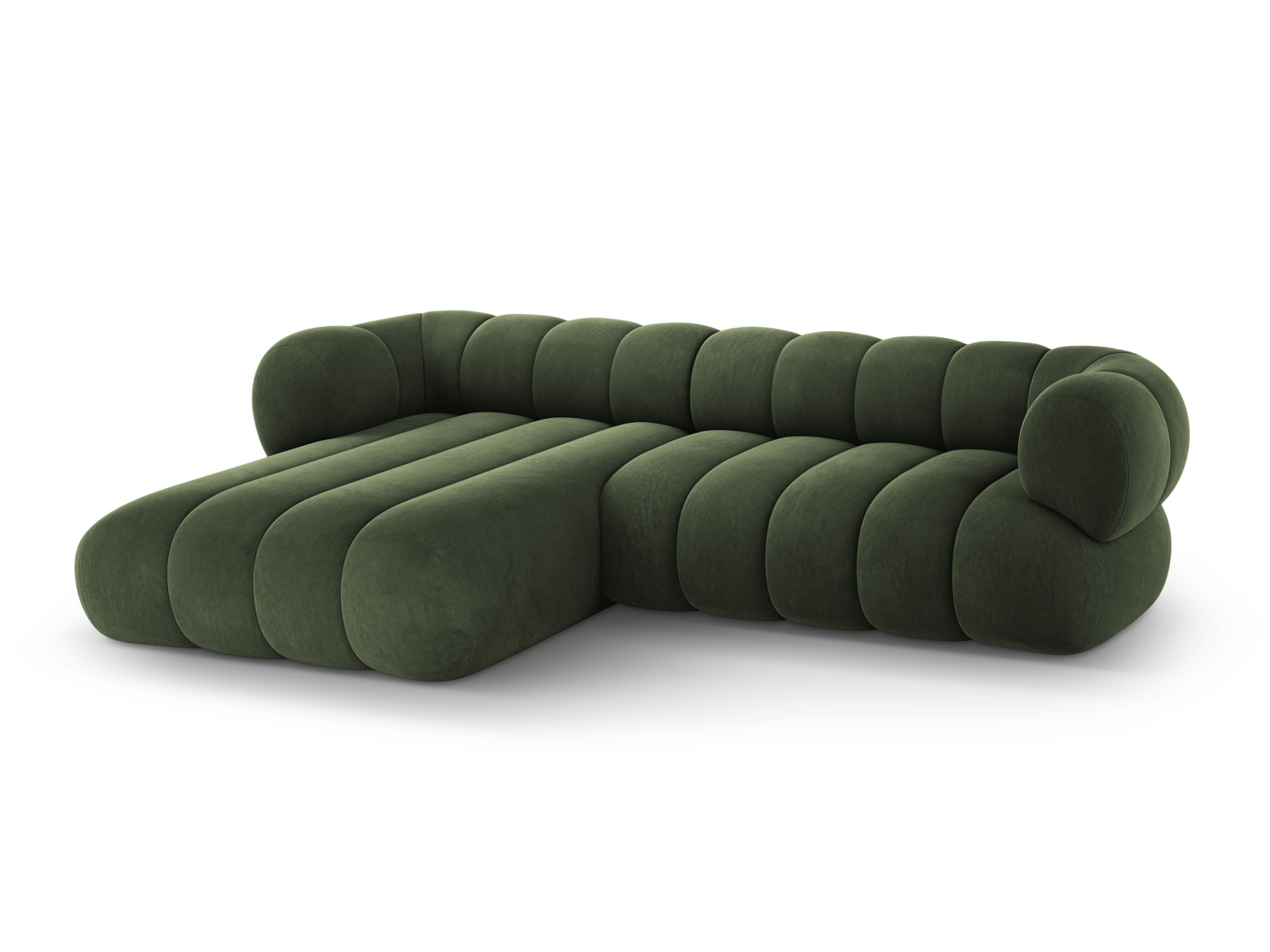 Cosmopolitan Design Ecksofa Koge 5-Sitzer Samt Vogue Grün Links