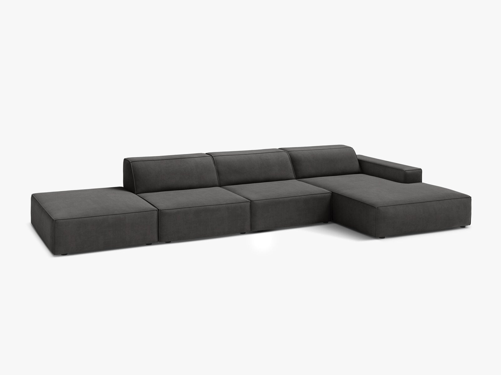 Micadoni Ecksofa Jodie 5-Sitzer Rechts Samt Bluvel Grau