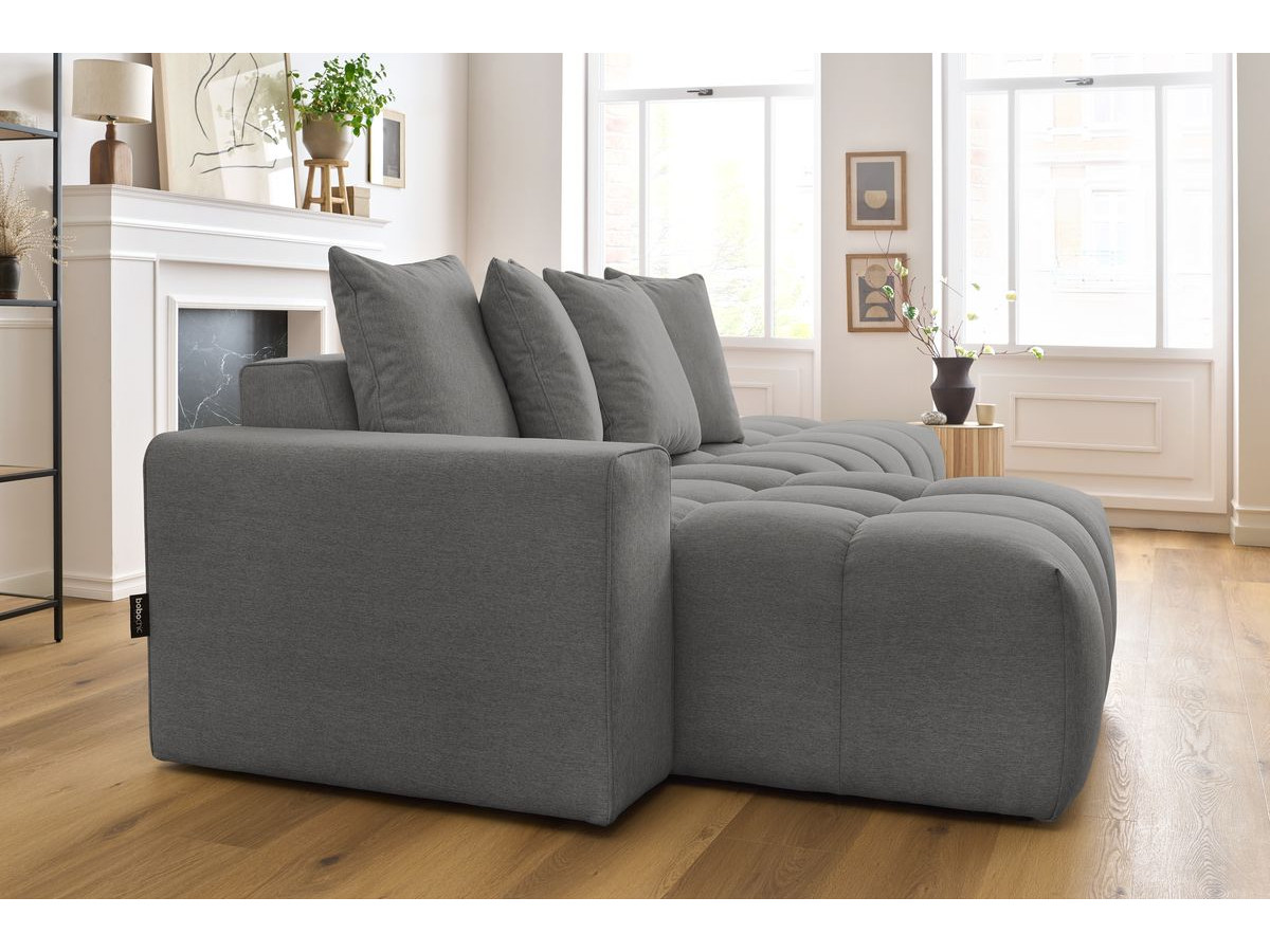 Bobochic Mont-blanc Ecksofa Melange-Stoff Dunkelgrau Ecke links