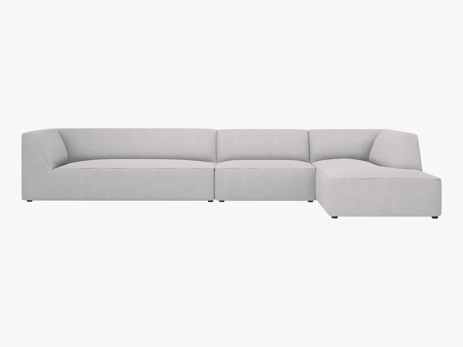 Micadoni Ecksofa Ruby 5-Sitzer Rechts Strukturierter Stoff Ottawa Hellgrau