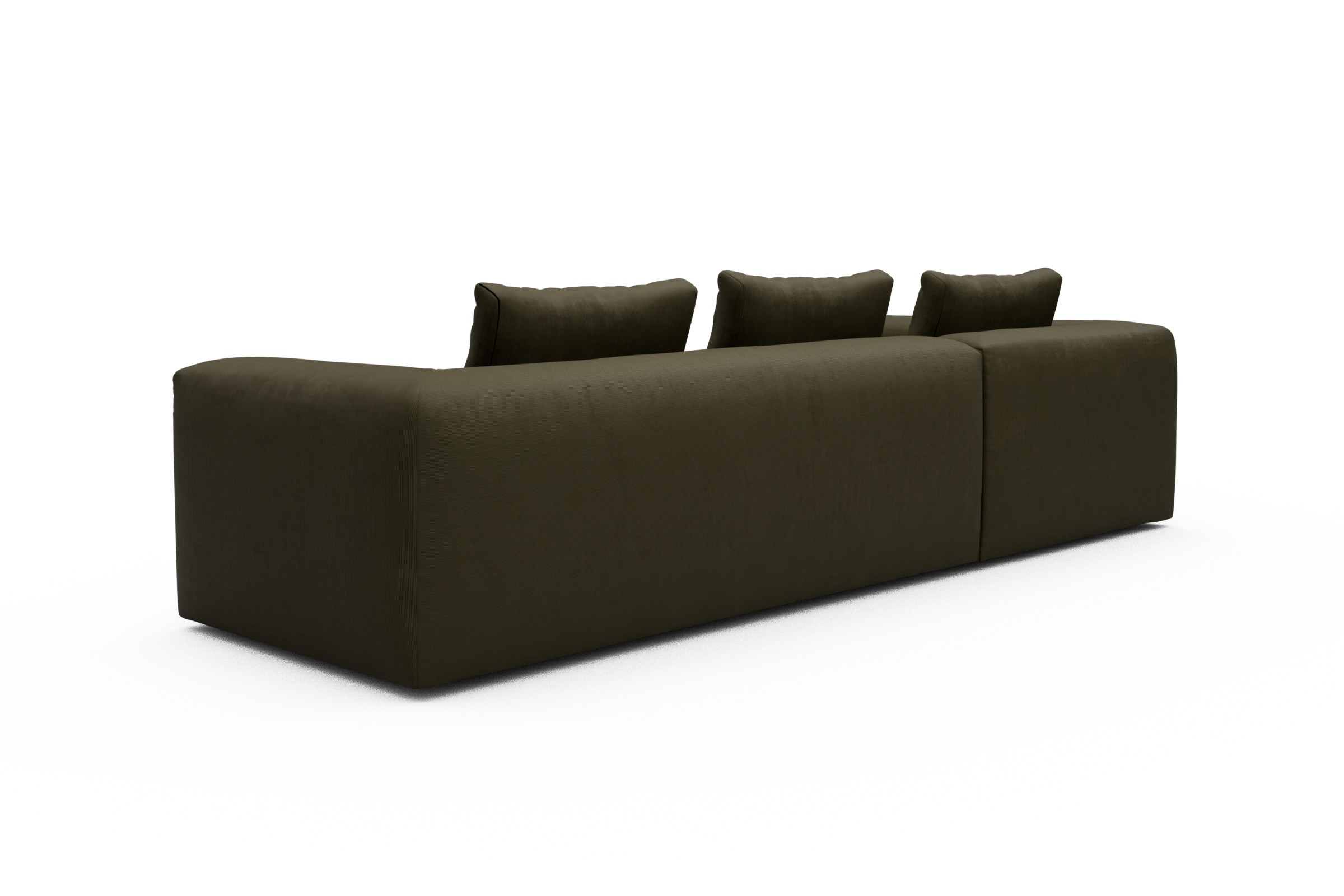 Ecksofa Fred Relax-Ecke links mit 2,5-Sitzer Cordufine-Pine-Green