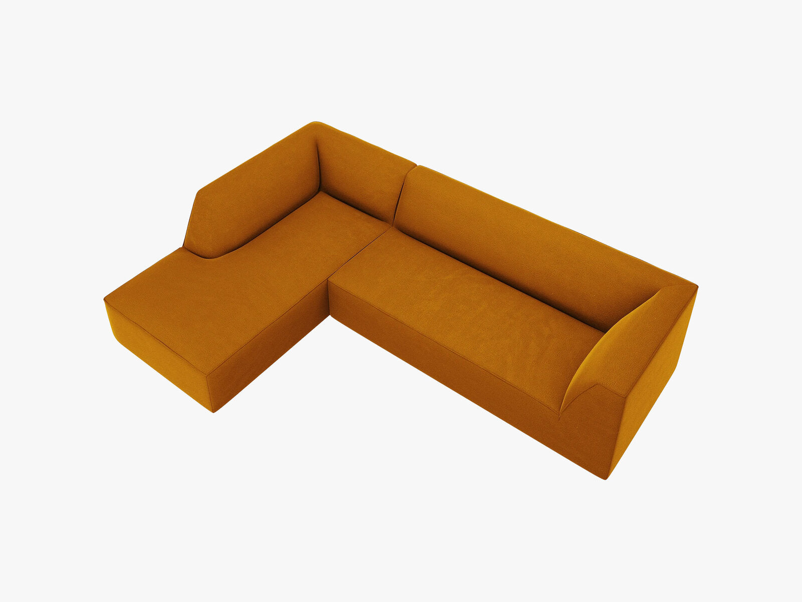 Micadoni 4-Sitzer Modular Sofa Ruby Links Samt Salvador Gelb