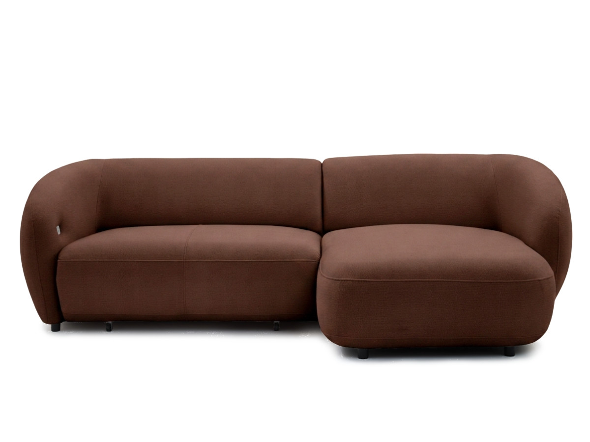Bobochic Halo Ecksofa mit Schlaffunktion Stoff Braun Ecke rechts