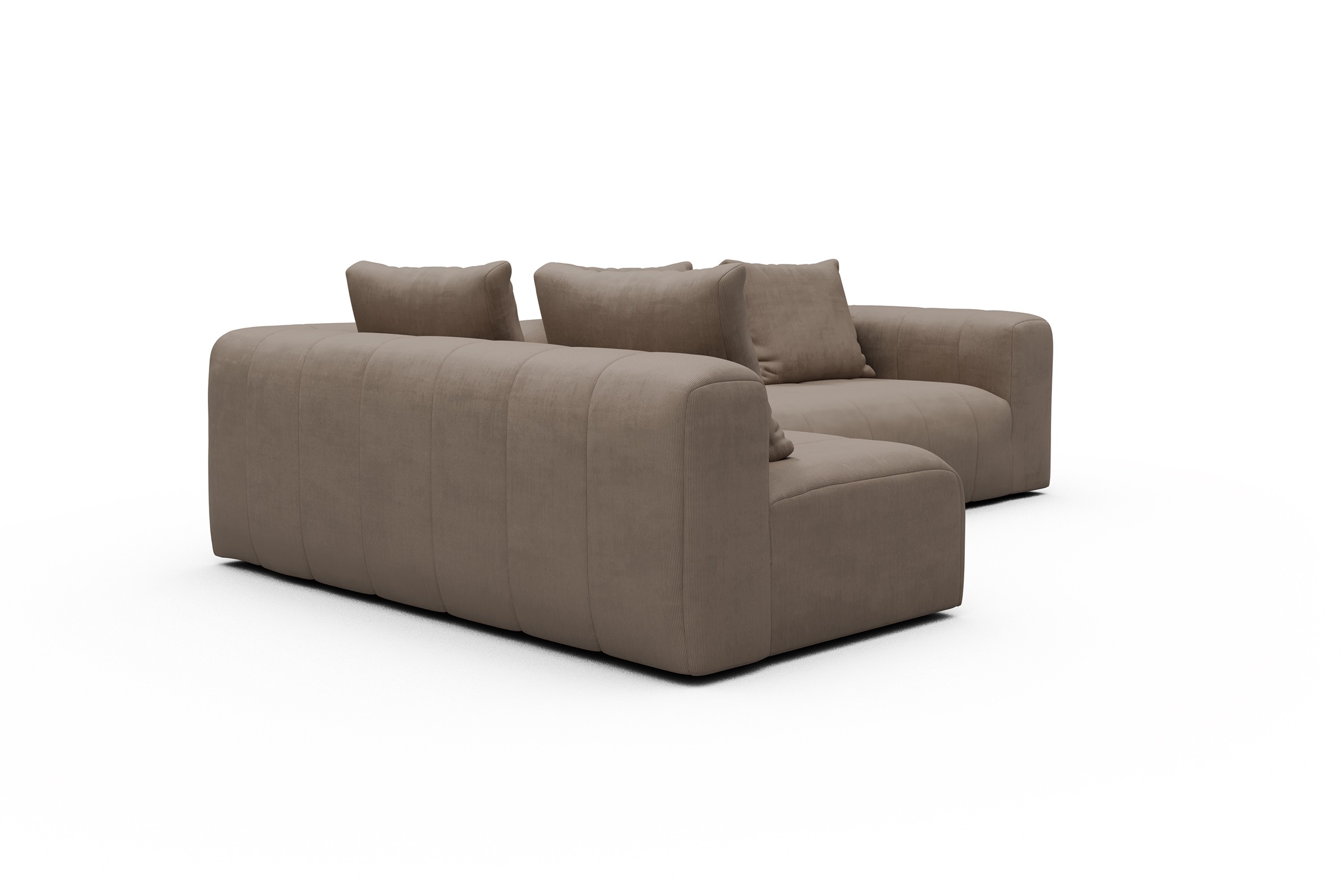 Ecksofa Hugo 2x 2,5-Sitzer Armlehne rechts Cordufine-Biege