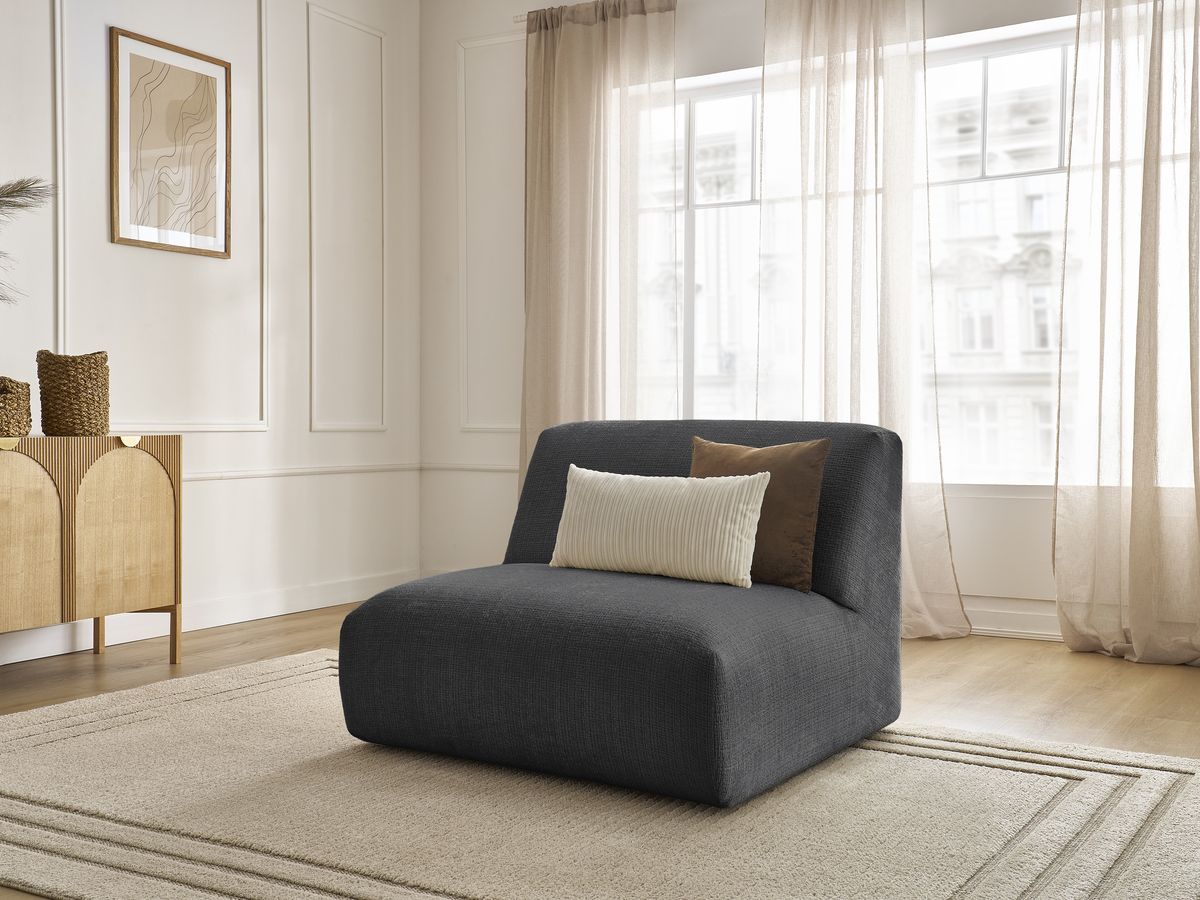 Bobochic Sirius Sofamodul 1-Sitzer Strukturstoff Schwarz
